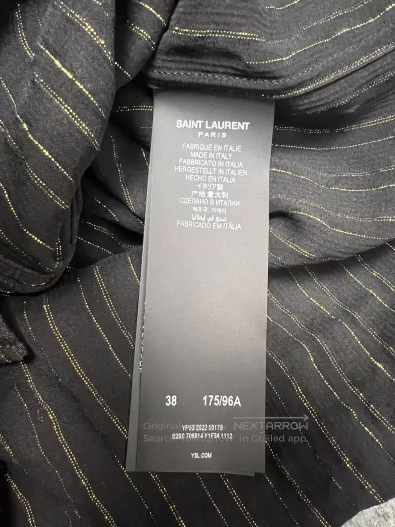 Saint Laurent Paris Saint Laurent Paris Semi-Transparent Silk Bow Collar Shirt Size XS / US 0-2 / IT 36-38 - 5 Thumbnail