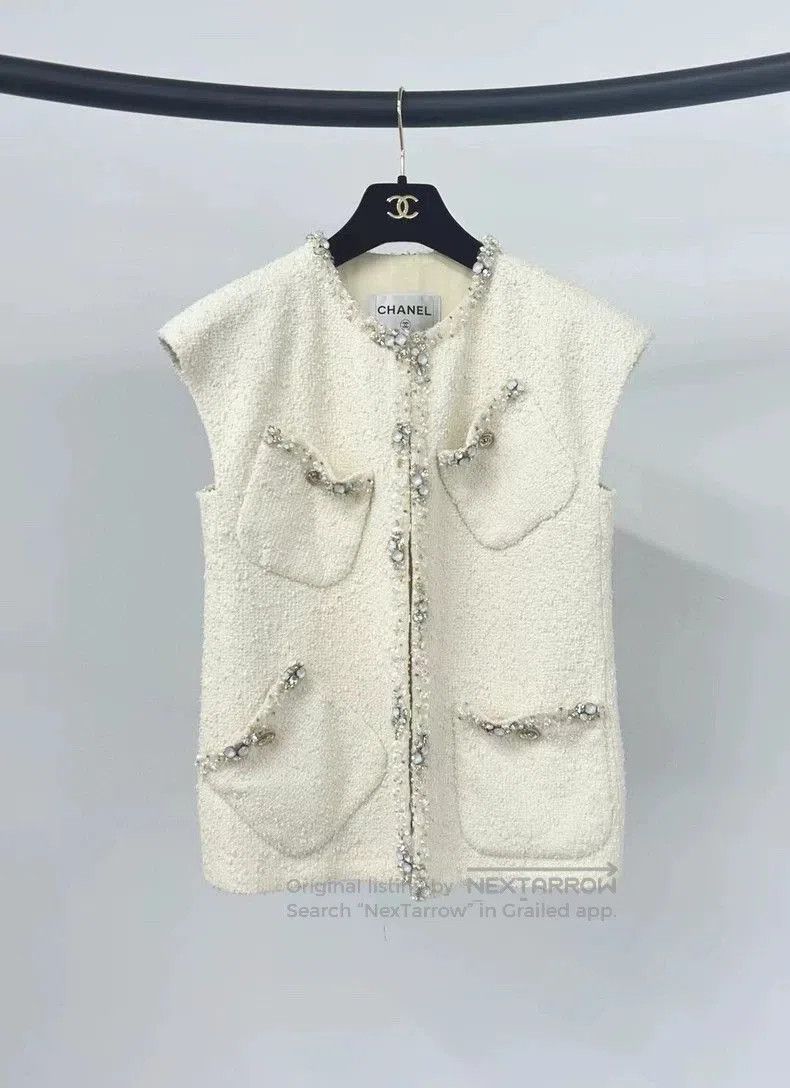 Chanel Chanel Equestrian Beaded White Vest. Size US S / EU 44-46 / 1 - 1 Thumbnail