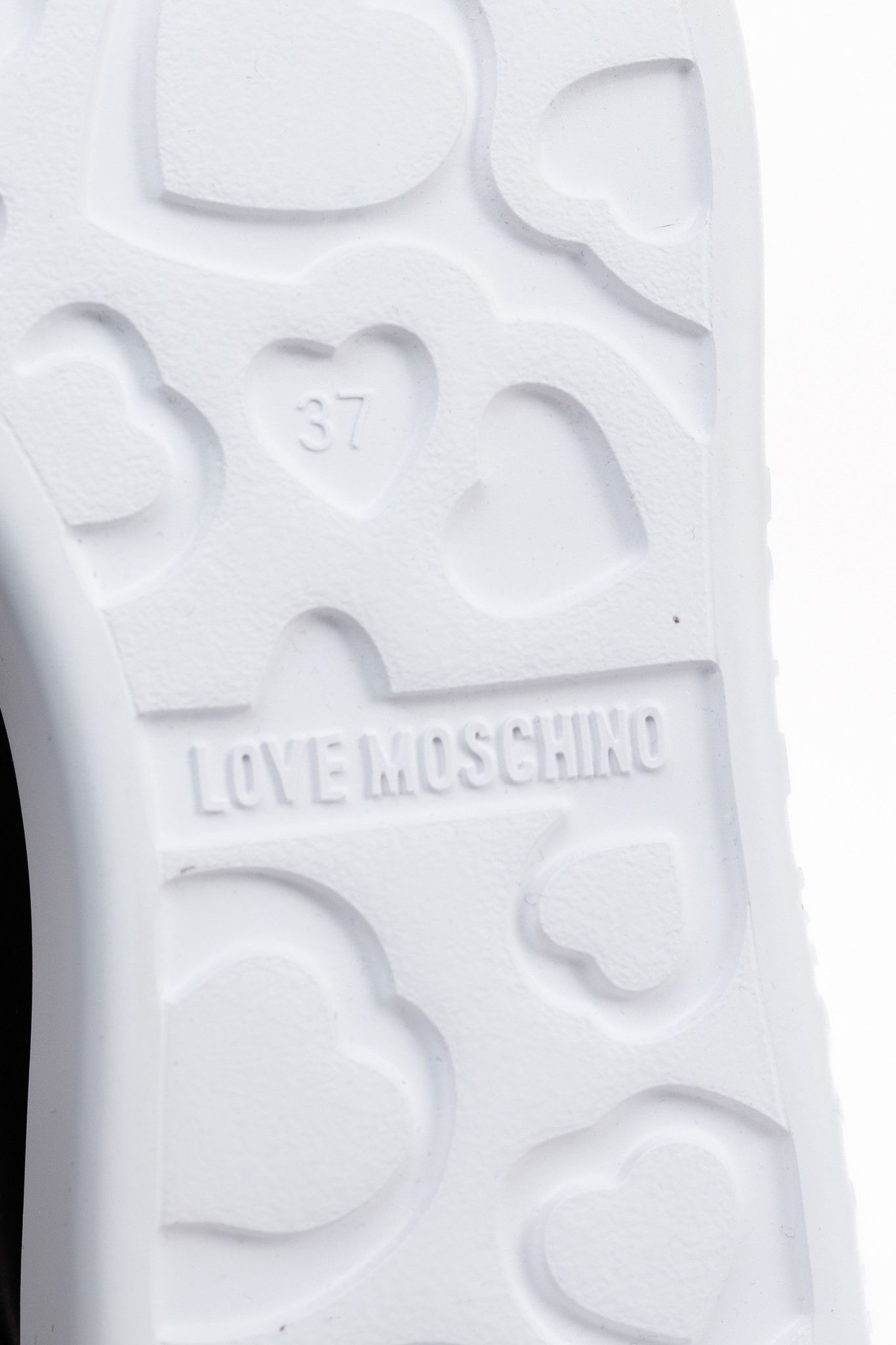 Love Moschino Love Moschino Logo & Hearts Black PU Leather Sneakers Size US 6.5 / IT 36.5 - 5 Thumbnail