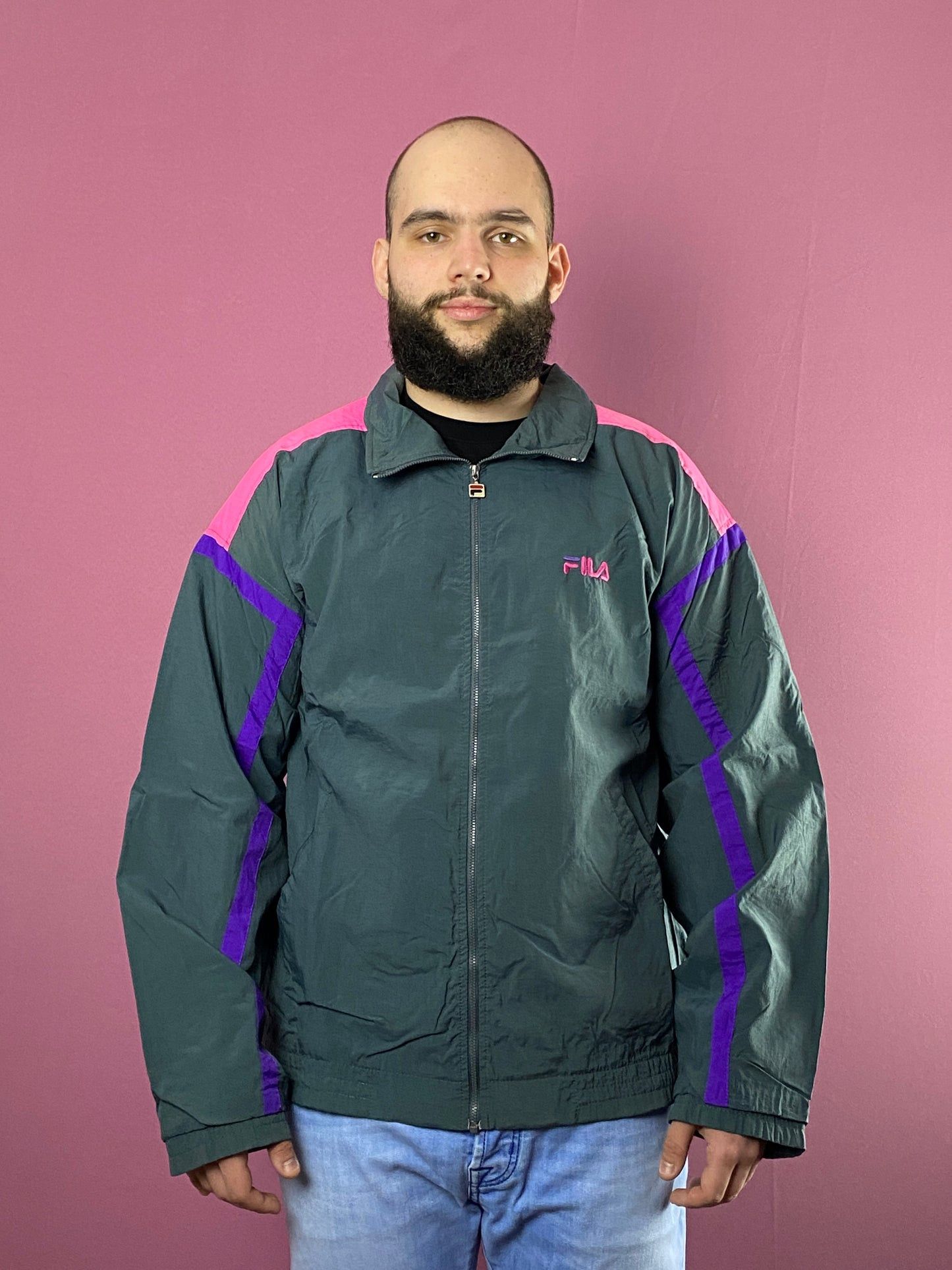 Fila × Vintage 90s Fila Vintage Men's Windbreaker Jacket - XXL Size US XXL / EU 58 / 5 - 2 Thumbnail