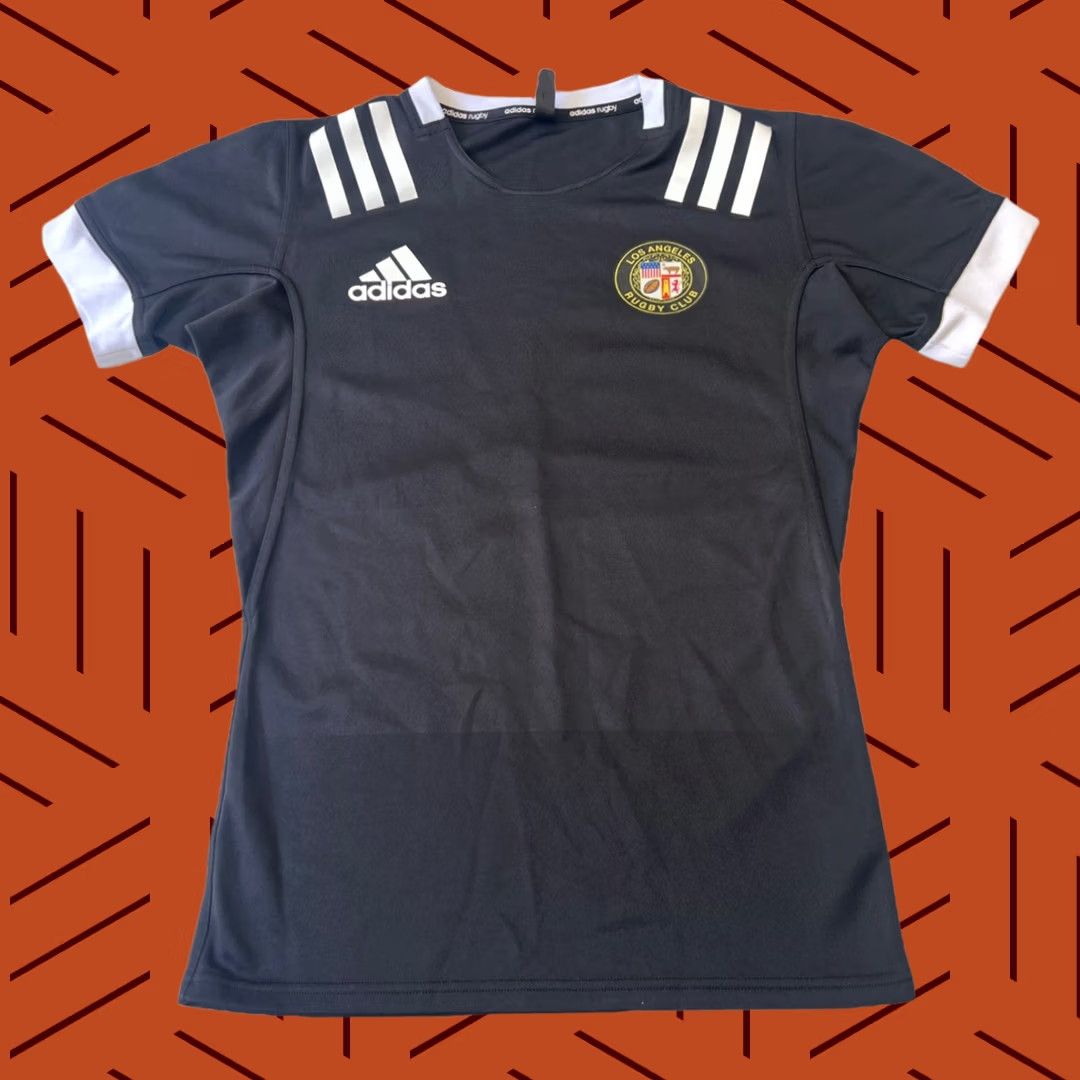 Adidas VINTAGE Adidas Polo Shirt Ladies Black Large Rugby Club Logo Limited Edition Double-Sided Size L / US 10 / IT 46 - 1 Thumbnail