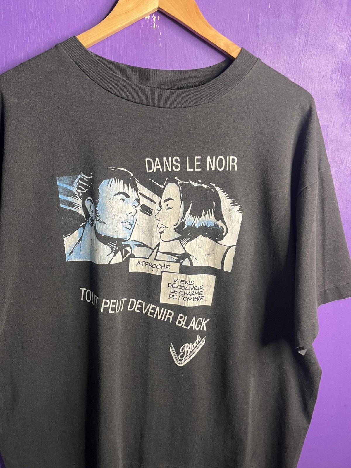 Vintage Vintage 90s Tout Peut devenir black French play t-shirt Size US XL / EU 56 / 4 - 3 Thumbnail