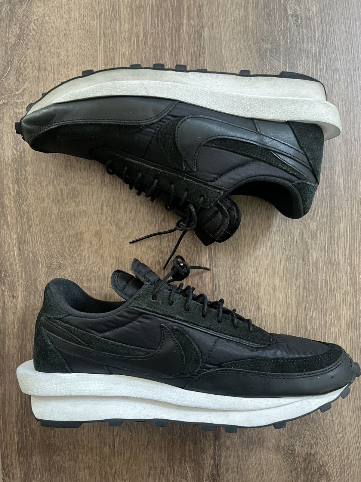 Nike × Sacai sacai x Nike LD Waffle Black Nylon Size US 10 / EU 43 - 2 Thumbnail