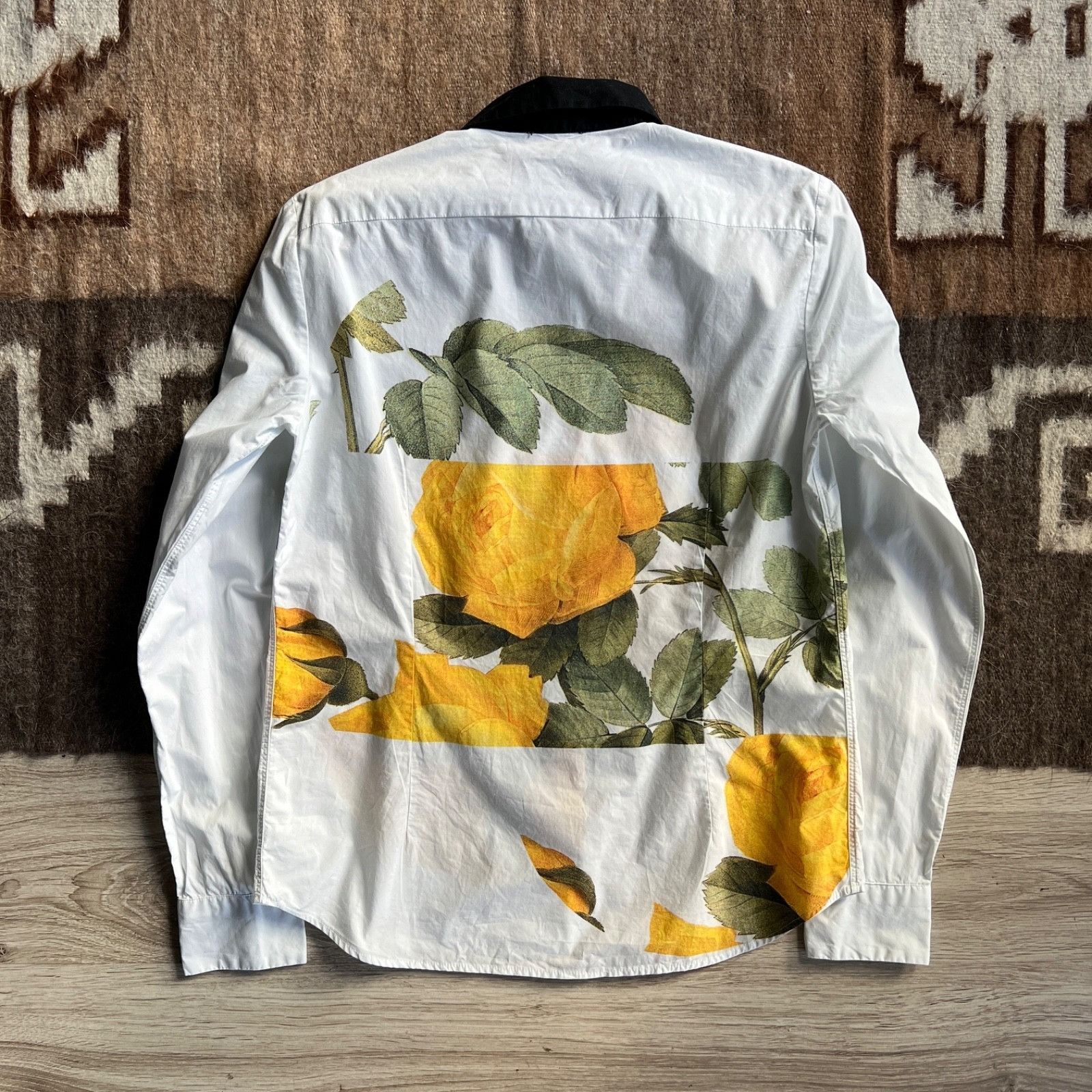 Dries Van Noten Dries Van Noten Women’s Button-Up White Yellow Rose Floral P Size S / US 4 / IT 40 - 4 Thumbnail