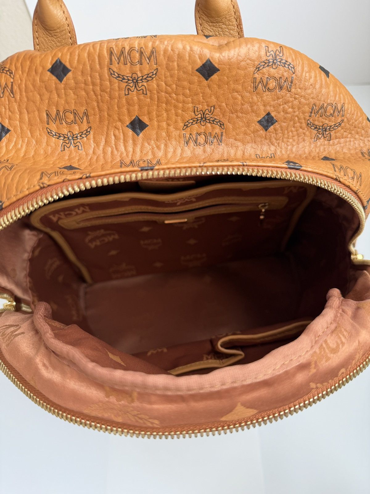 MCM MCM Visetos Backpack in Cognac Size ONE SIZE - 10 Thumbnail