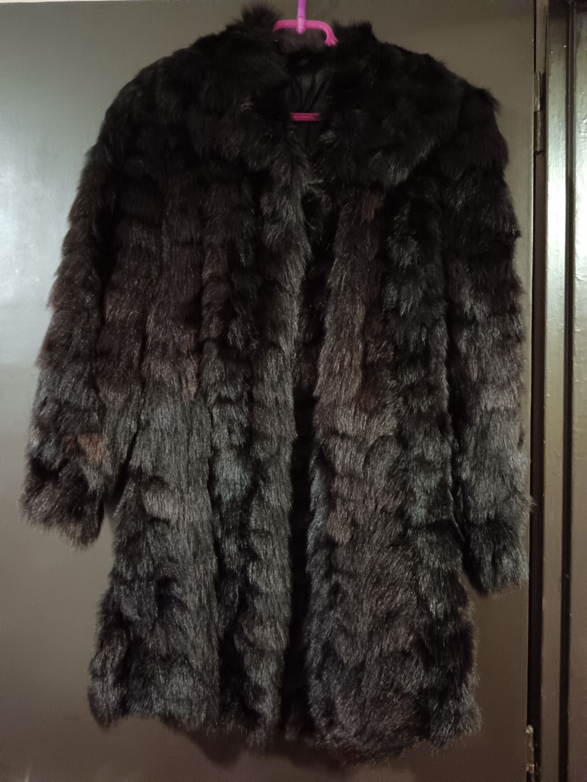 Other Vintage Real Fox Fur Coat Black Brown Luxury Size L / US 10 / IT 46 - 2 Thumbnail