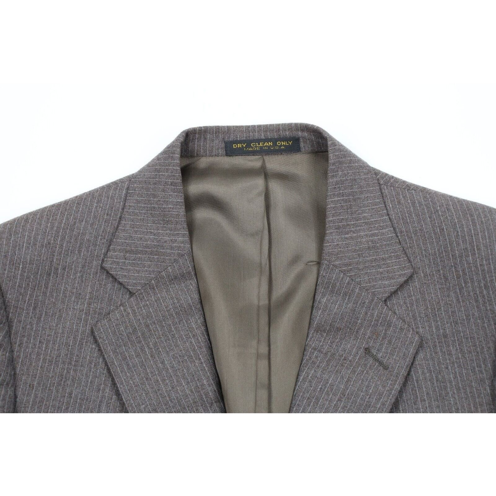 Vintage Vintage 70s 3 Piece Wool Suit Bell Bottoms Striped Size 46R - 3 Thumbnail