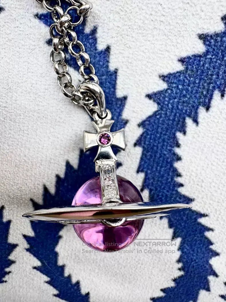 Vivienne Westwood Vivienne Westwood Purple Large Orb Saturn Planet Necklace Size ONE SIZE - 1 Thumbnail