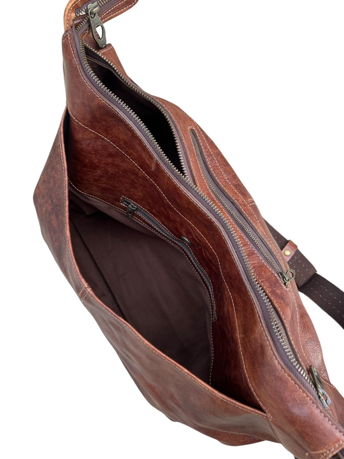 Leather Vintage Aniary Japan Distress Patina Leather 2 Way Bag Size ONE SIZE - 21 Thumbnail