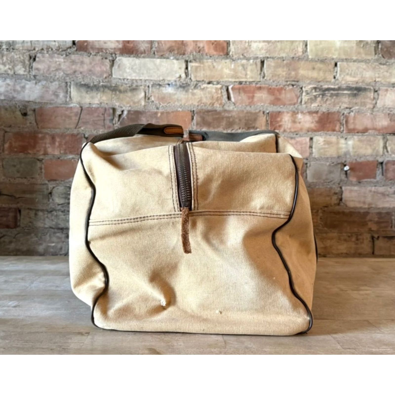 Vintage VINTAGE Boyt Canvas Duffle Bag - Tan - Large - Travel - 30x13x12 in - Unisex Adults - Double Handles - Zip - Top Handle - Canvas Size US L / EU 52-54 / 3 - 2 Thumbnail