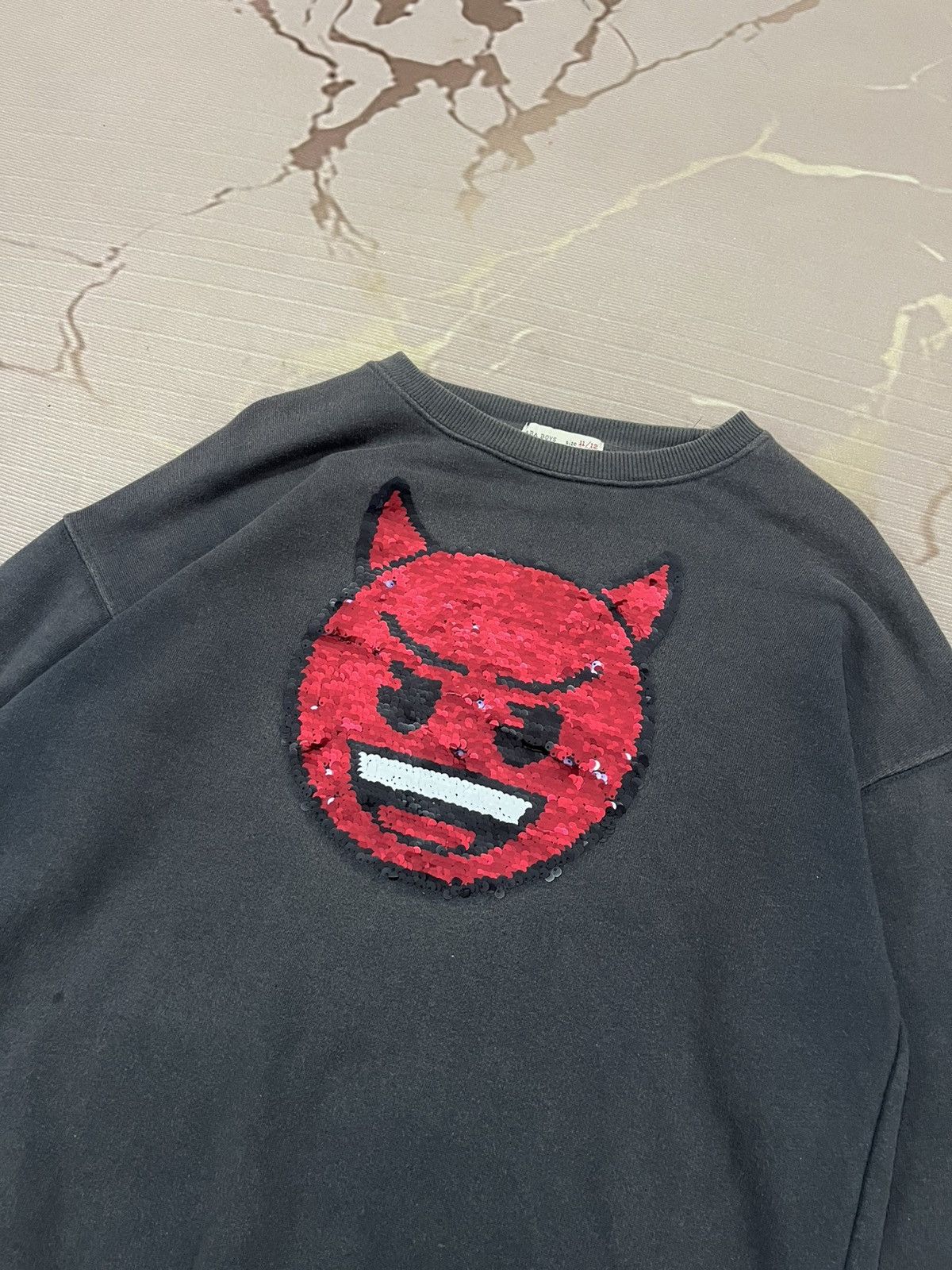 Zara Zara Boys Emoji Flip Sequin Devil Sweatshirt Black Size US XS / EU 42 / 0 - 2 Thumbnail