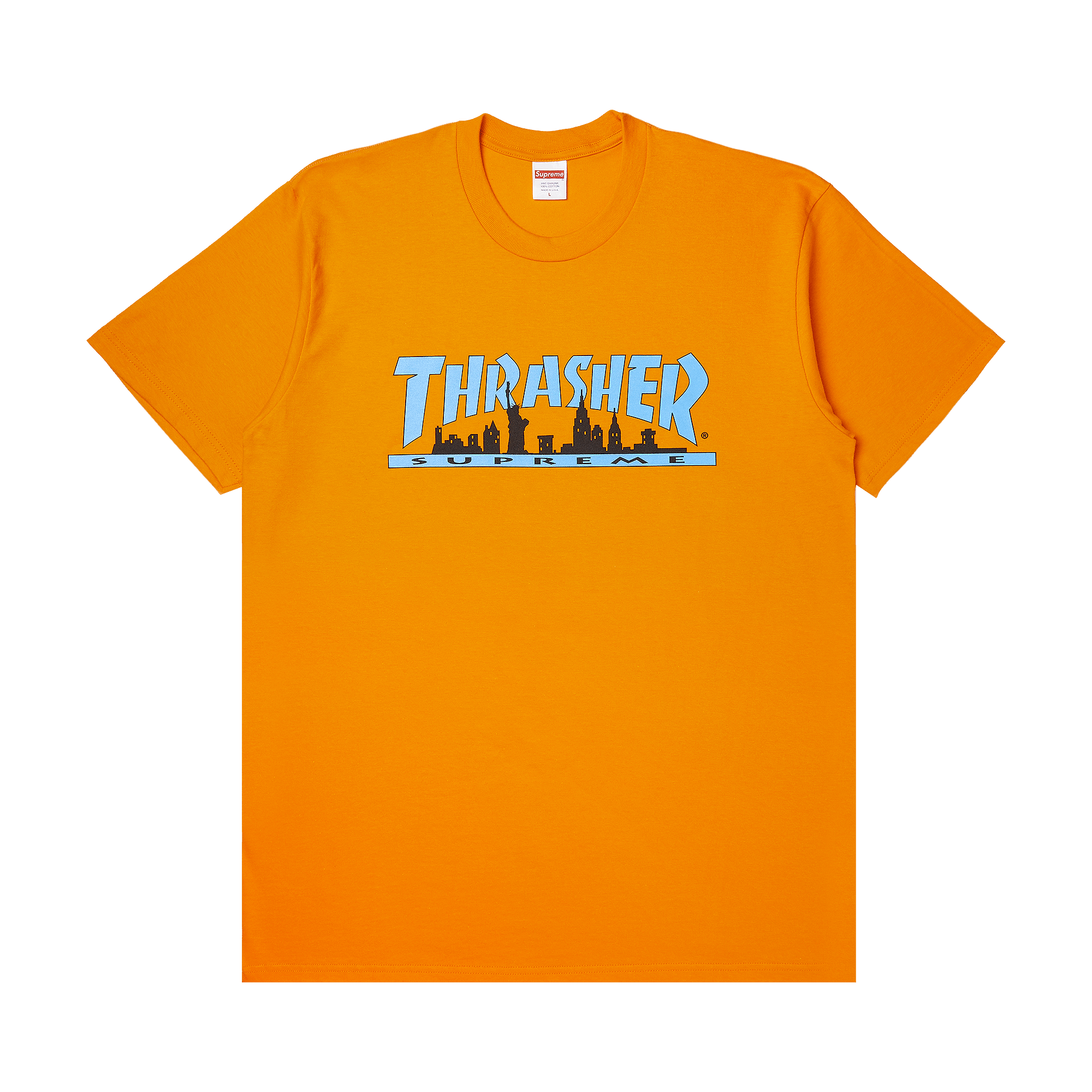 image of Supreme X Thrasher Skyline Tee Orange, Men's (Size Small)