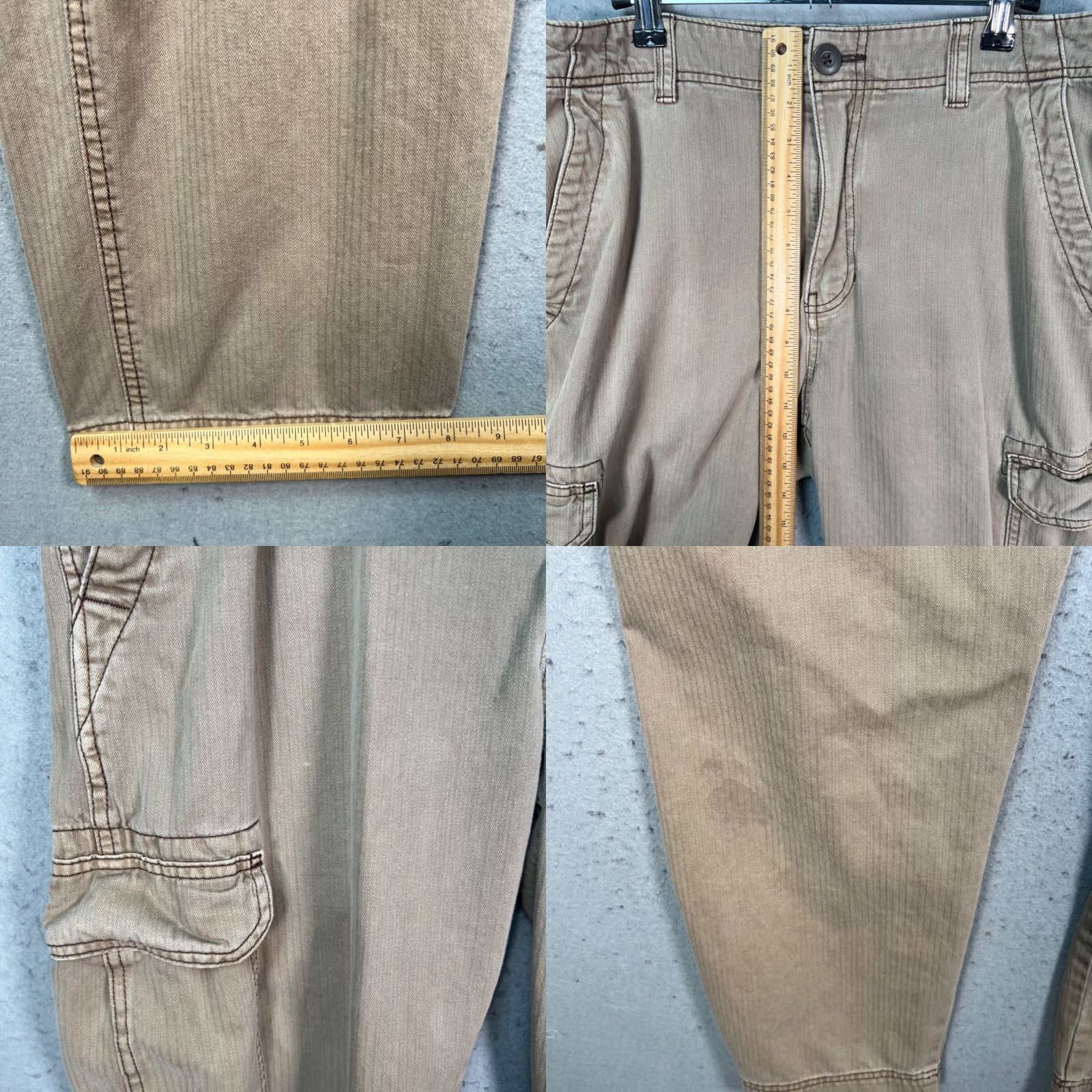 Cotton On Cotton On Mens Cargo Pants Beige 34 Regular Straight Leg 28in Inseam Cotton Canvas Pockets Cargo Front Flat Front Vintage No Mens Pants Size US 34 / EU 50 - 8 Thumbnail