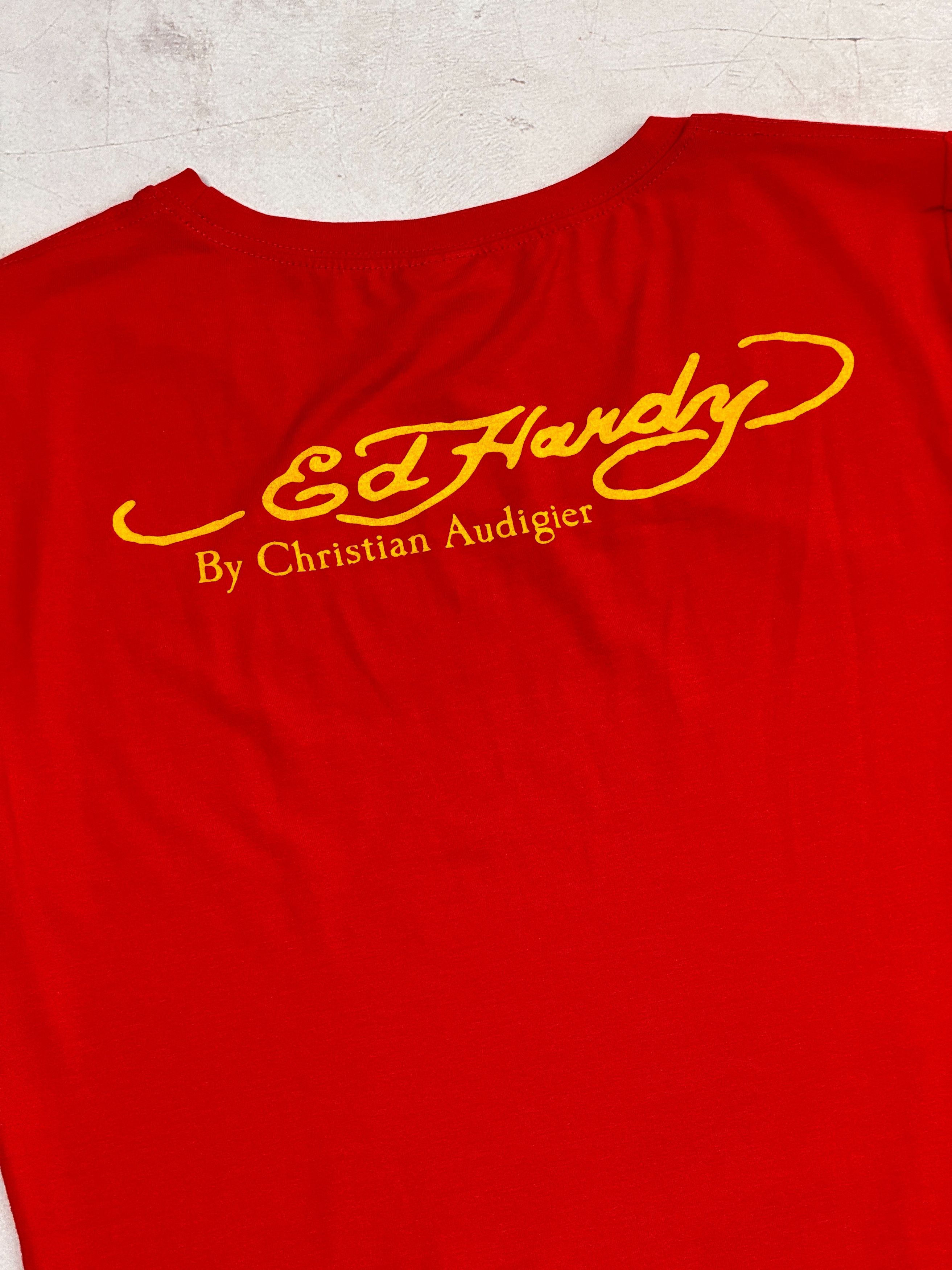 Christian Audigier × Ed Hardy Ed Hardy Mini Dress Tunica Golden Rose of Love Size M / US 6-8 / IT 42-44 - 17 Thumbnail