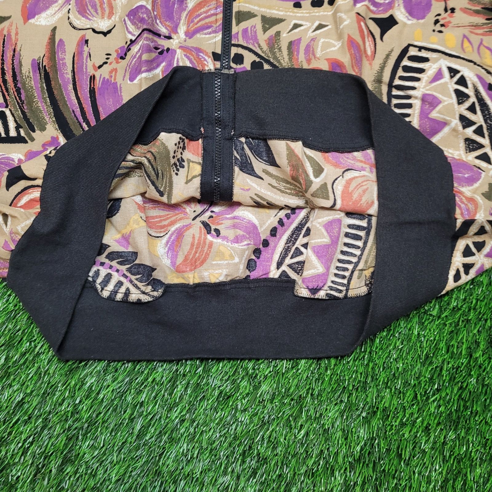Vintage VTG 80s USA Made Floral Batwing Bomber Jacket Womens 2XL Size XXL / US 16-18 / IT 52-54 - 3 Thumbnail