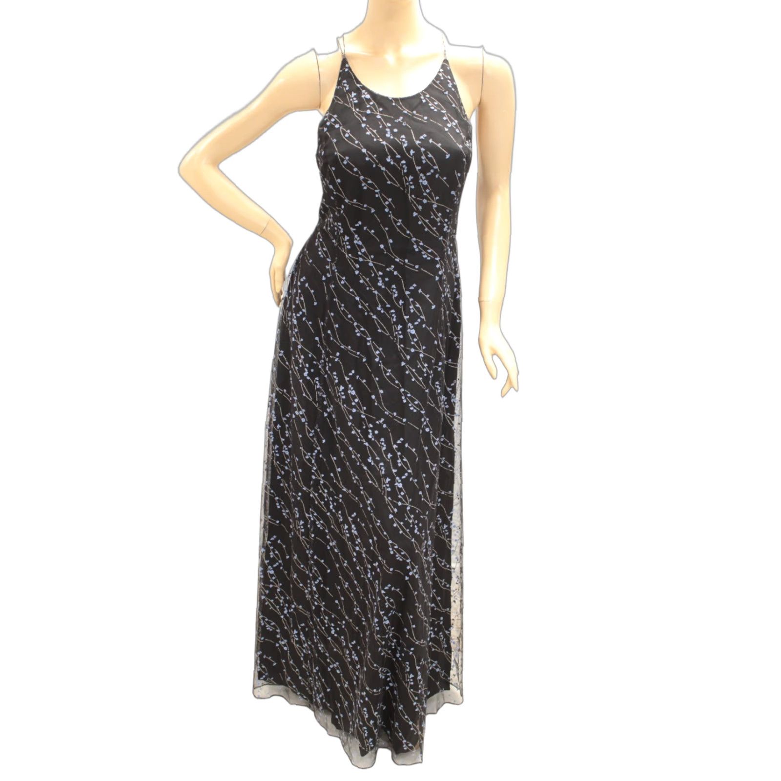 Adrianna Papell 90s woodland fairy whimsygoth beaded silk maxi dress |  Grailed