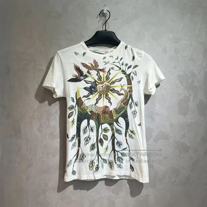 Dior White Cotton Printed Women's T.