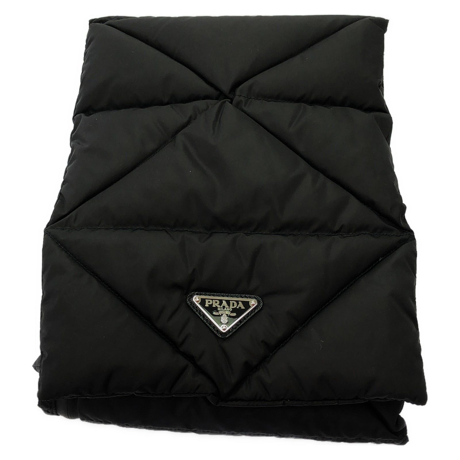 美品 PRADA SPORT プラダスポーツ ナイロン×ニット マフラー ダーク