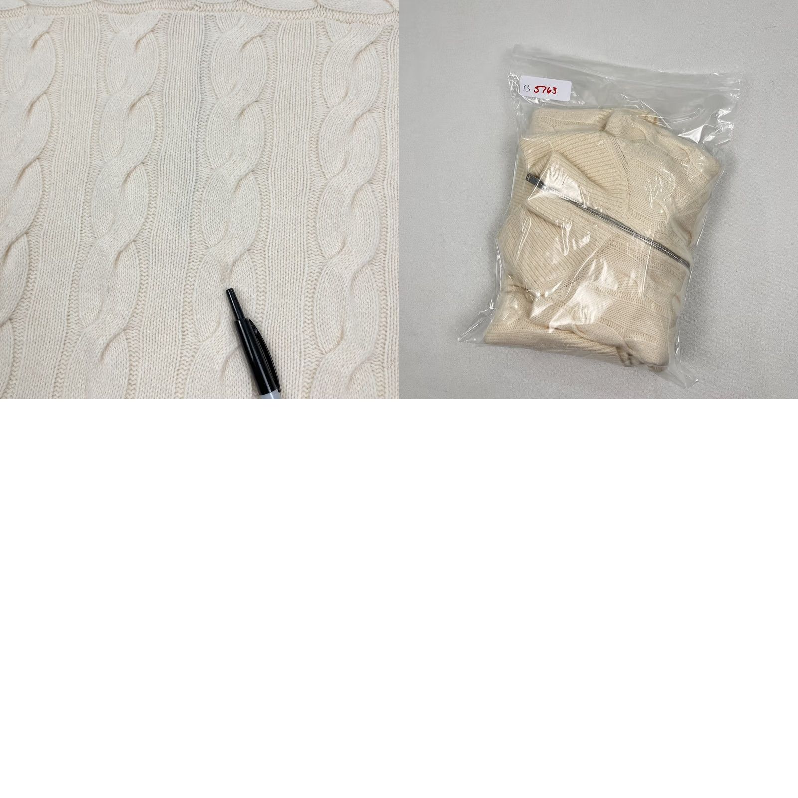 Everlane Everlane Sweater Women M Ivory Wool Cable Knit 1/2 Zip Pullover Ribbed High Neck Size M / US 6-8 / IT 42-44 - 8 Thumbnail