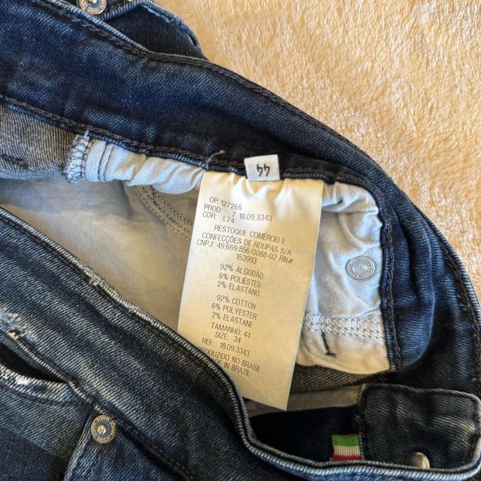 Designer Stylish Distressed Denim Jeans by John John Size US 34 / EU 50 - 6 Thumbnail