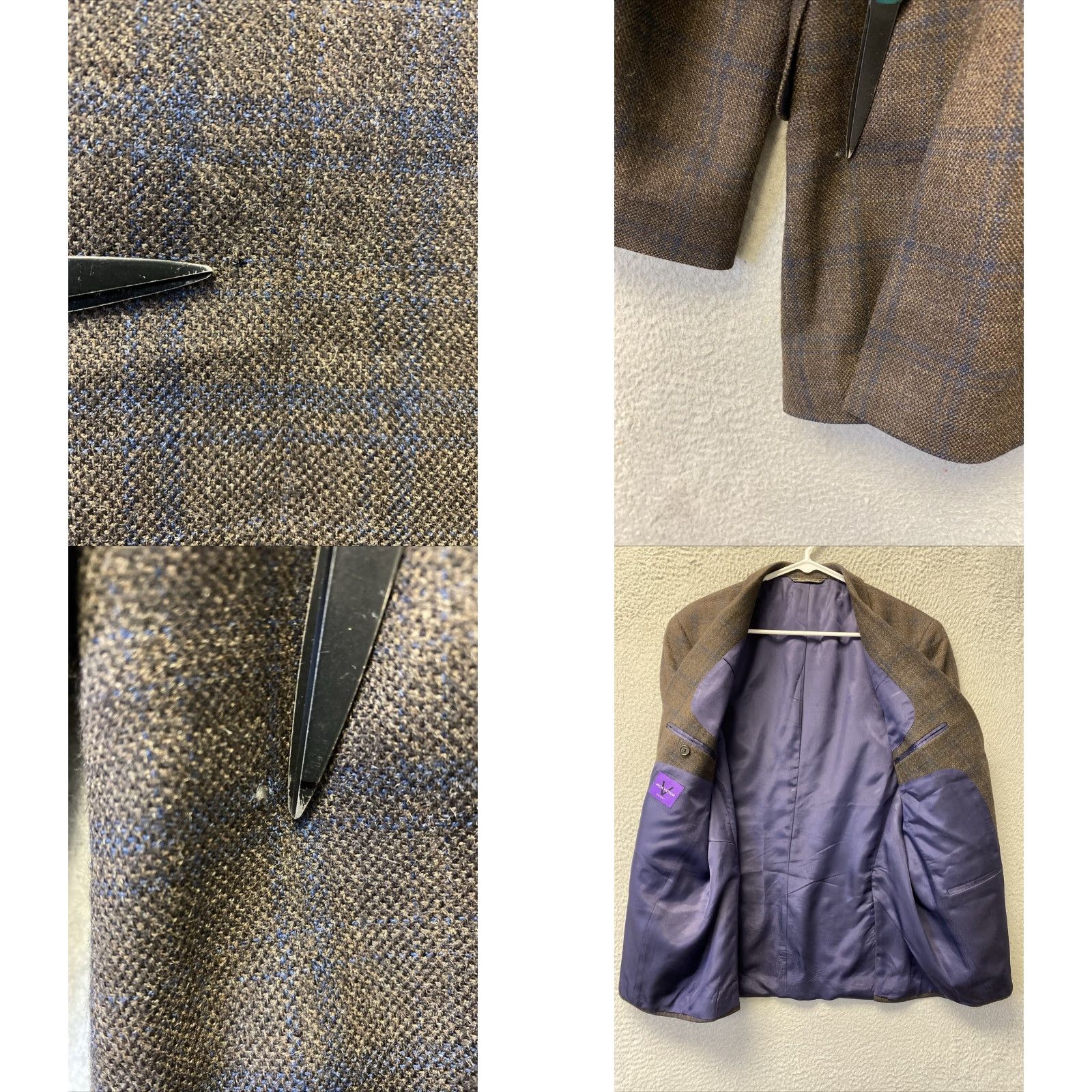 Jack Victor JACK VICTOR Sport Coat Brown Plaid Wool Unconstructed Regular Length Notch Lapel Slim Fit 40 S Men Jacket Coat/Outwear Size US XXS / EU 40 - 8 Thumbnail