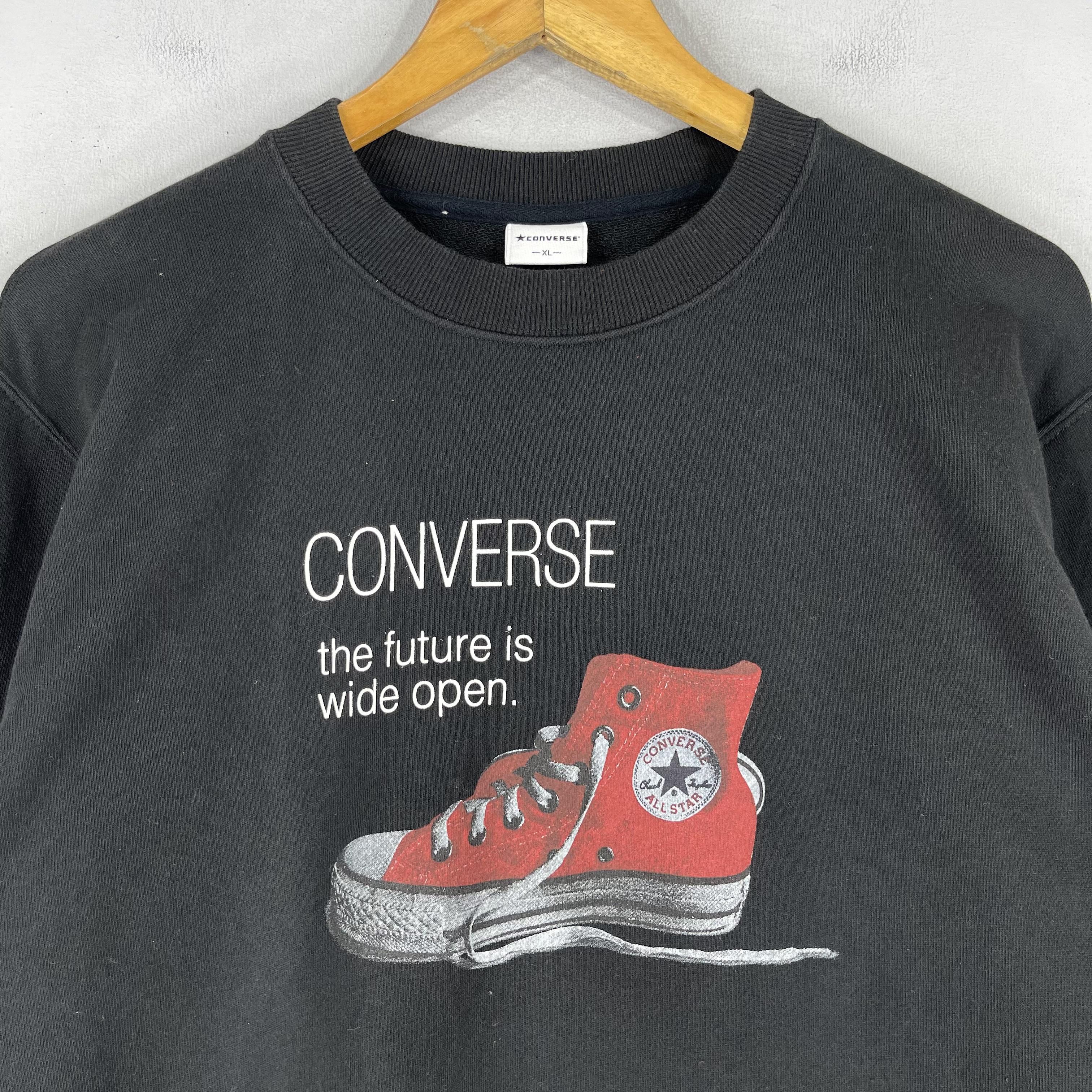 Converse × Vintage Vintage CONVERSE ALL STAR Spellout Printed Sweatshirt Size US M / EU 48-50 / 2 - 2 Thumbnail