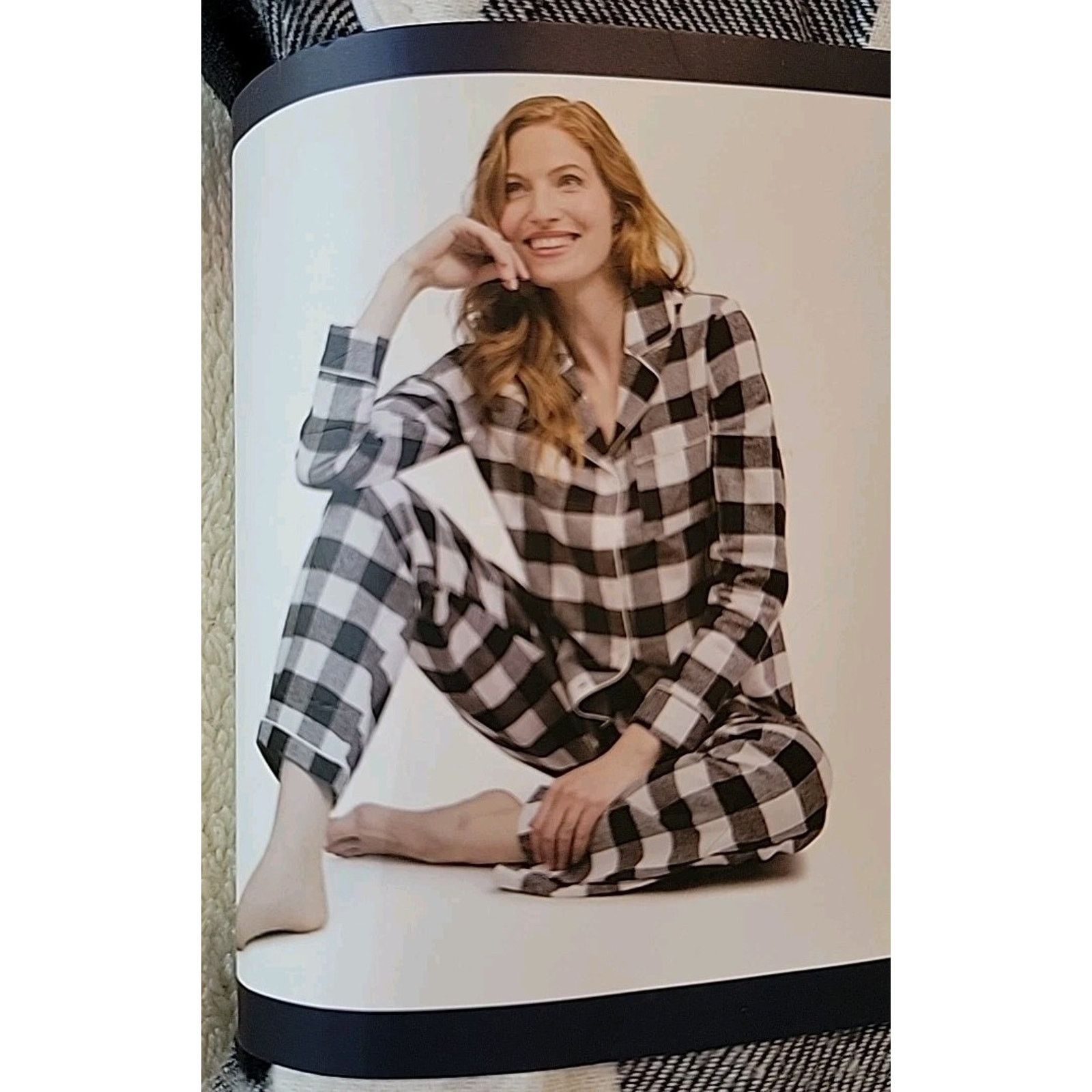 Lands' End Lands' End Ladies Flannel Pajama 2PC Set B&W XXL Plaid Size XXL / US 16-18 / IT 52-54 - 5 Thumbnail