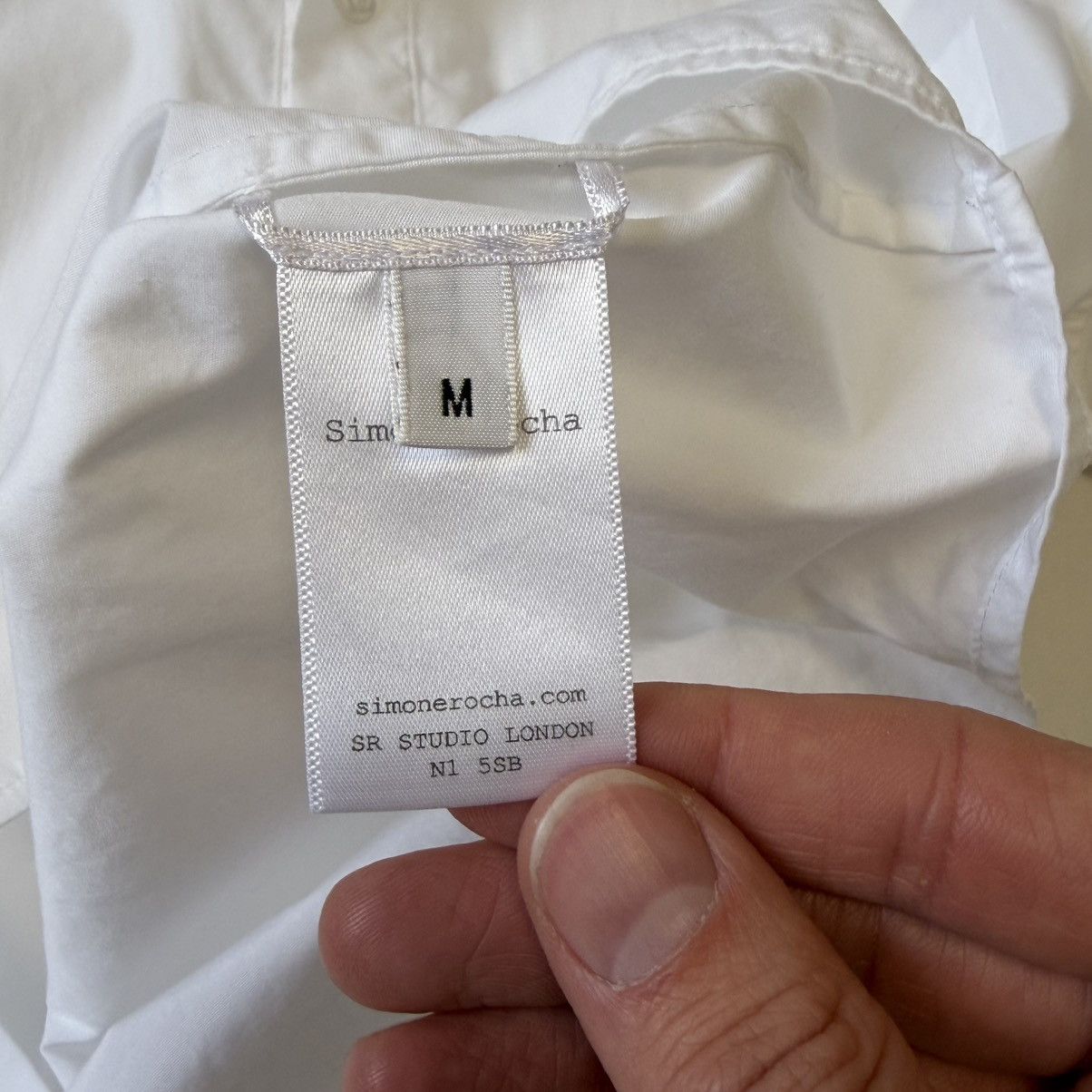 Simone Rocha White Cotton Shirt With Pearl Collar Size US M / EU 48-50 / 2 - 9 Thumbnail