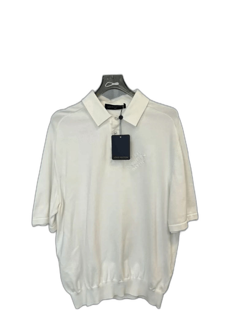 Louis Vuitton Louis Vuitton White Pearls Polo Short Sleeve Shirt Size US L / EU 52-54 / 3 - 1 Thumbnail