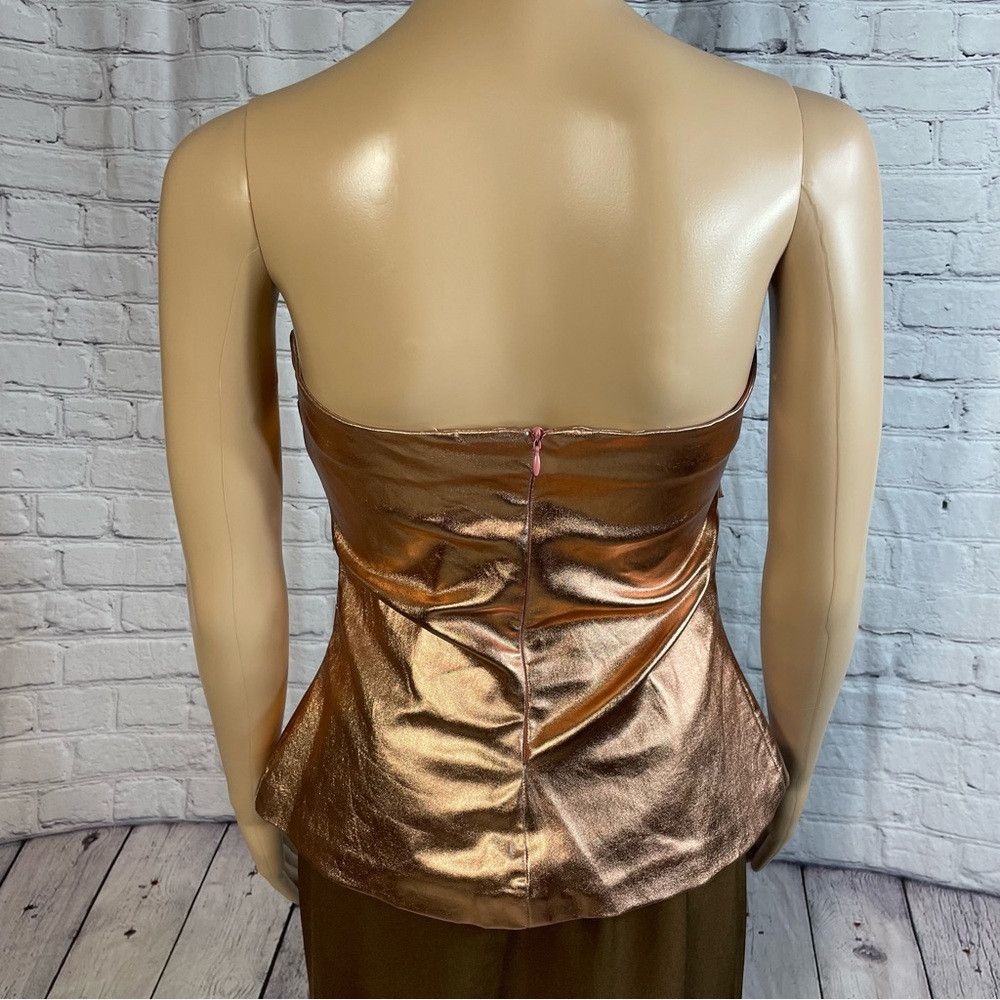 Zara NWT New Zara Metallic Strapless Gold Top Size S Size S / US 4 / IT 40 - 6 Thumbnail