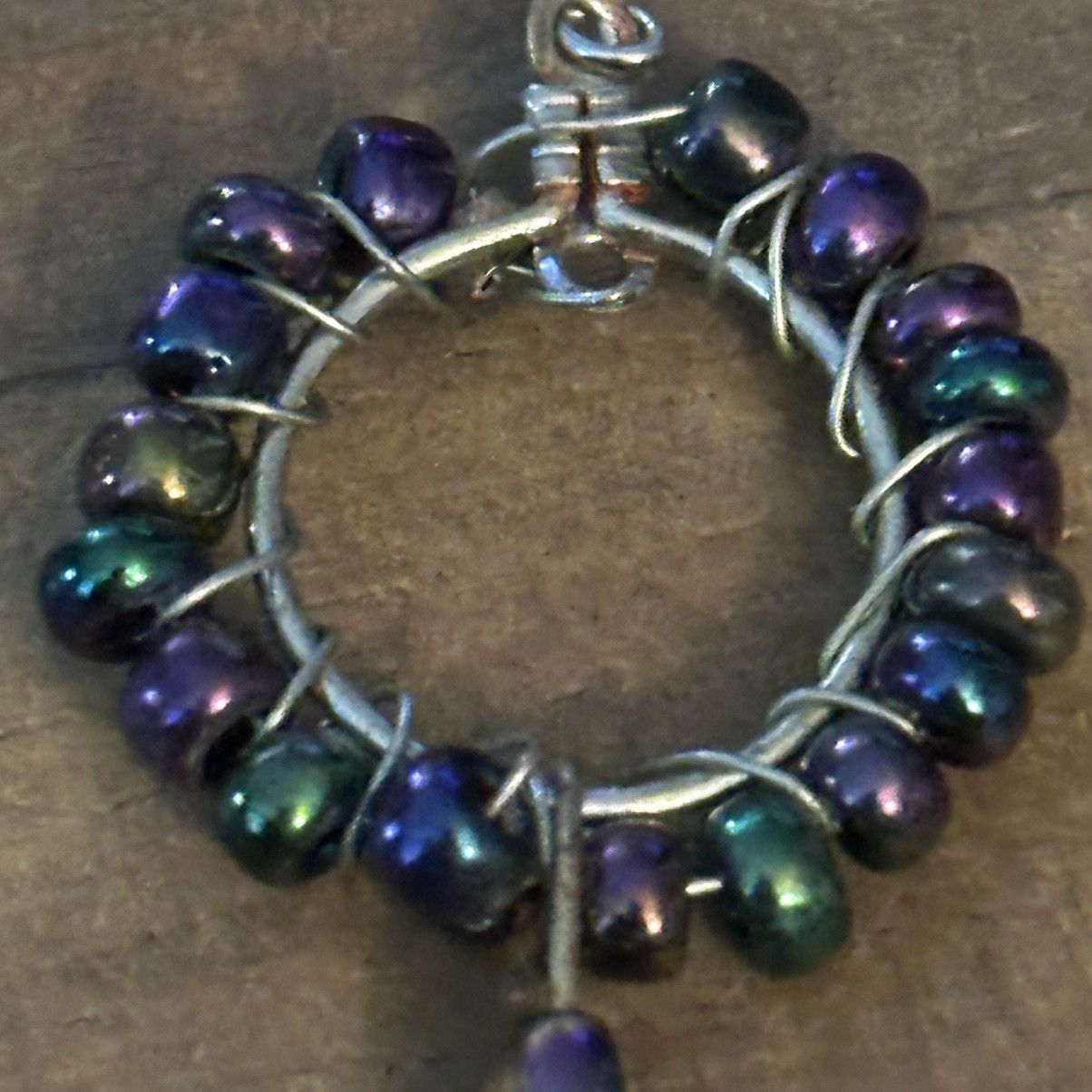 Other Iridescent Beaded Hoop Earrings Size ONE SIZE - 4 Thumbnail