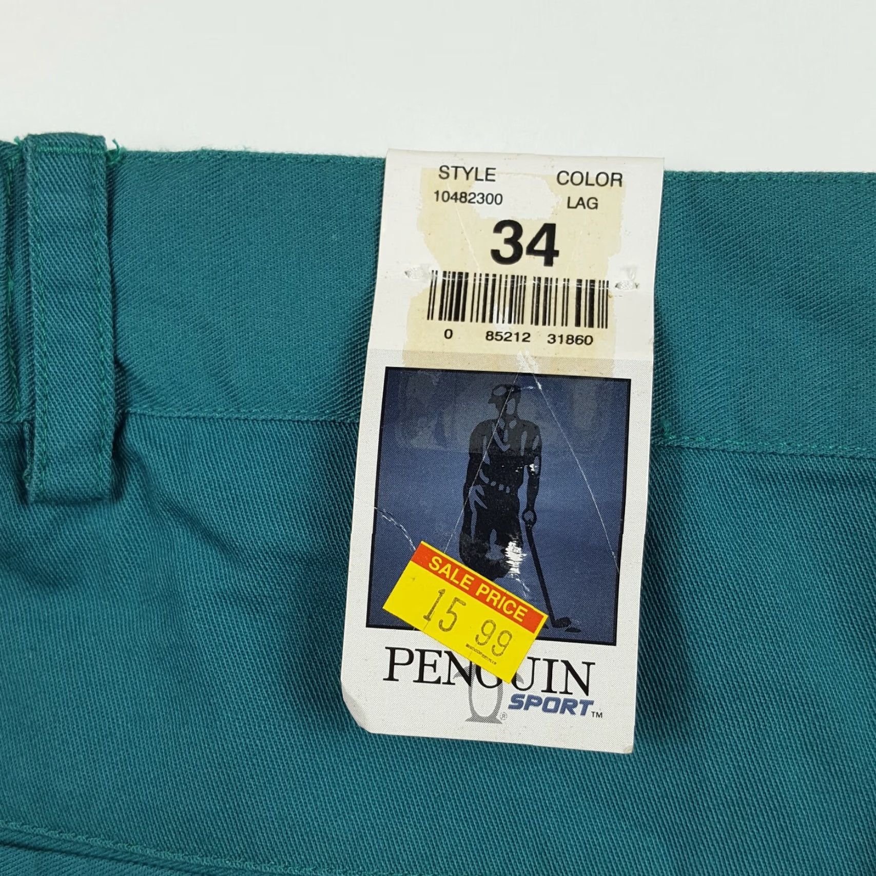Vintage VINTAGE Penguin Sport Pleated Men's 34 Teal Chino Golf Tennis Casual Shorts Size US 34 / EU 50 - 4 Thumbnail
