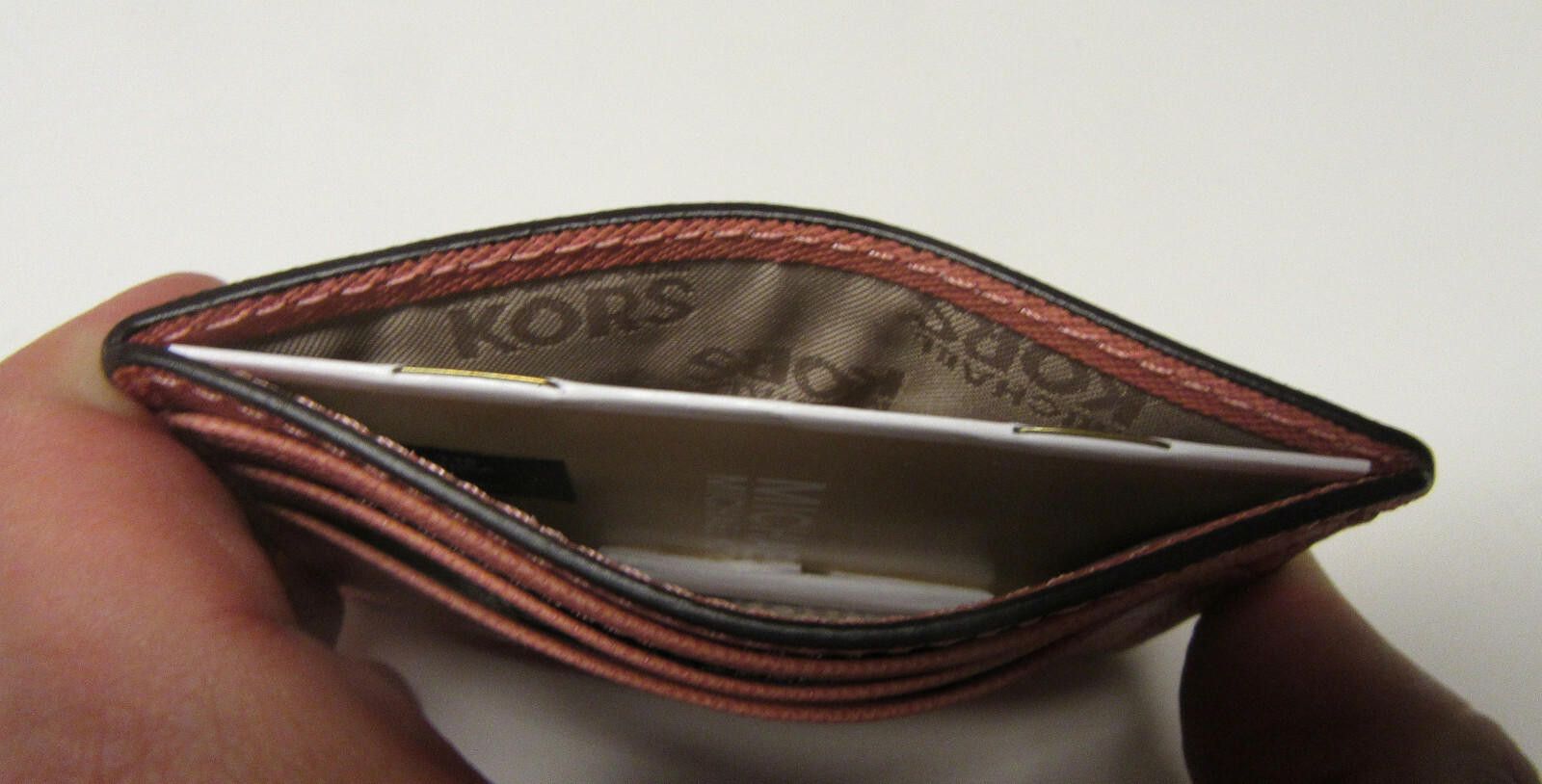 Michael Kors Michael Kors Saffiano Leather Credit Card Case Holder Peach Size ONE SIZE - 5 Thumbnail