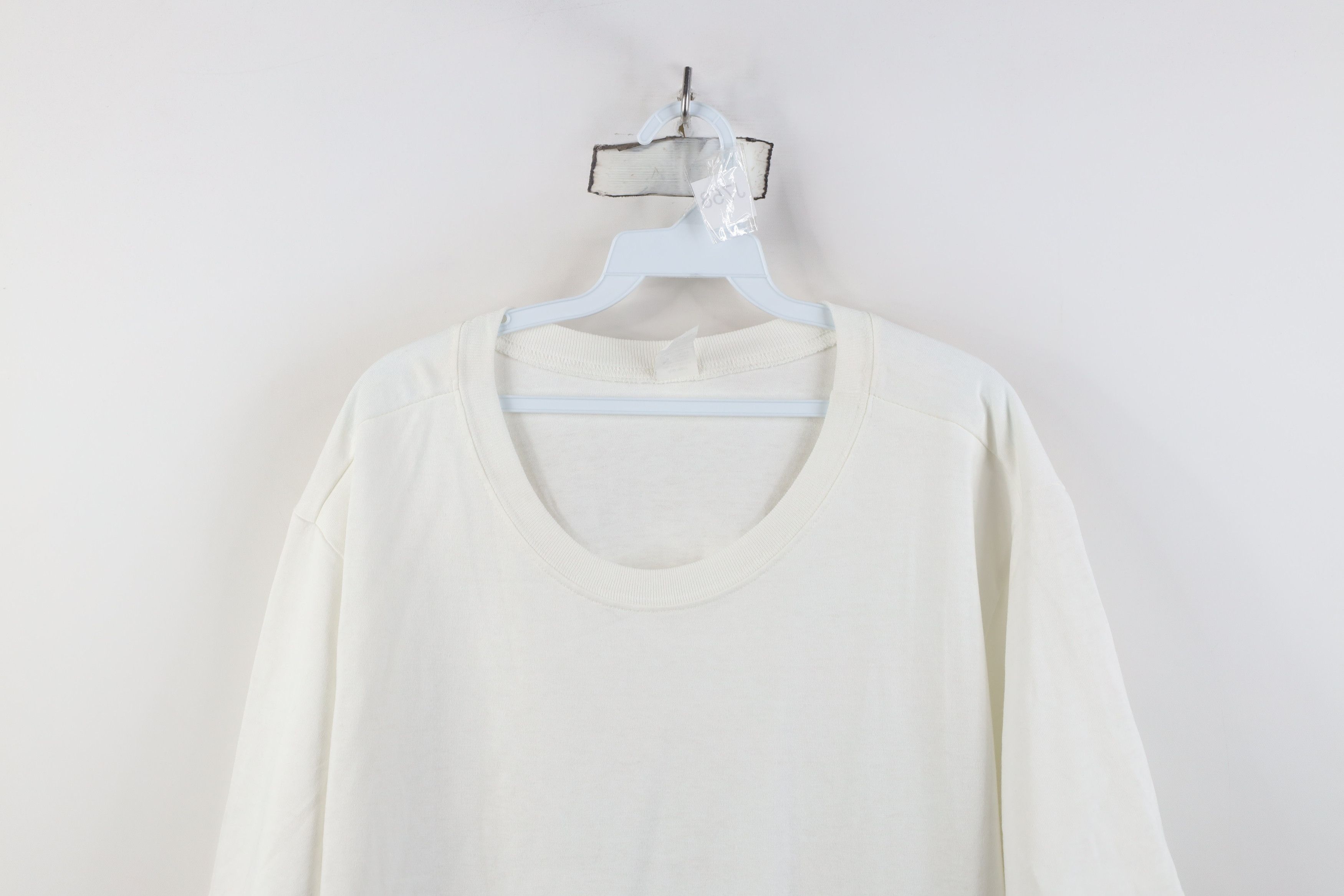 Vintage Vintage 90s Streetwear Blank Short Sleeve T-Shirt White USA Size US XXL / EU 58 / 5 - 2 Thumbnail