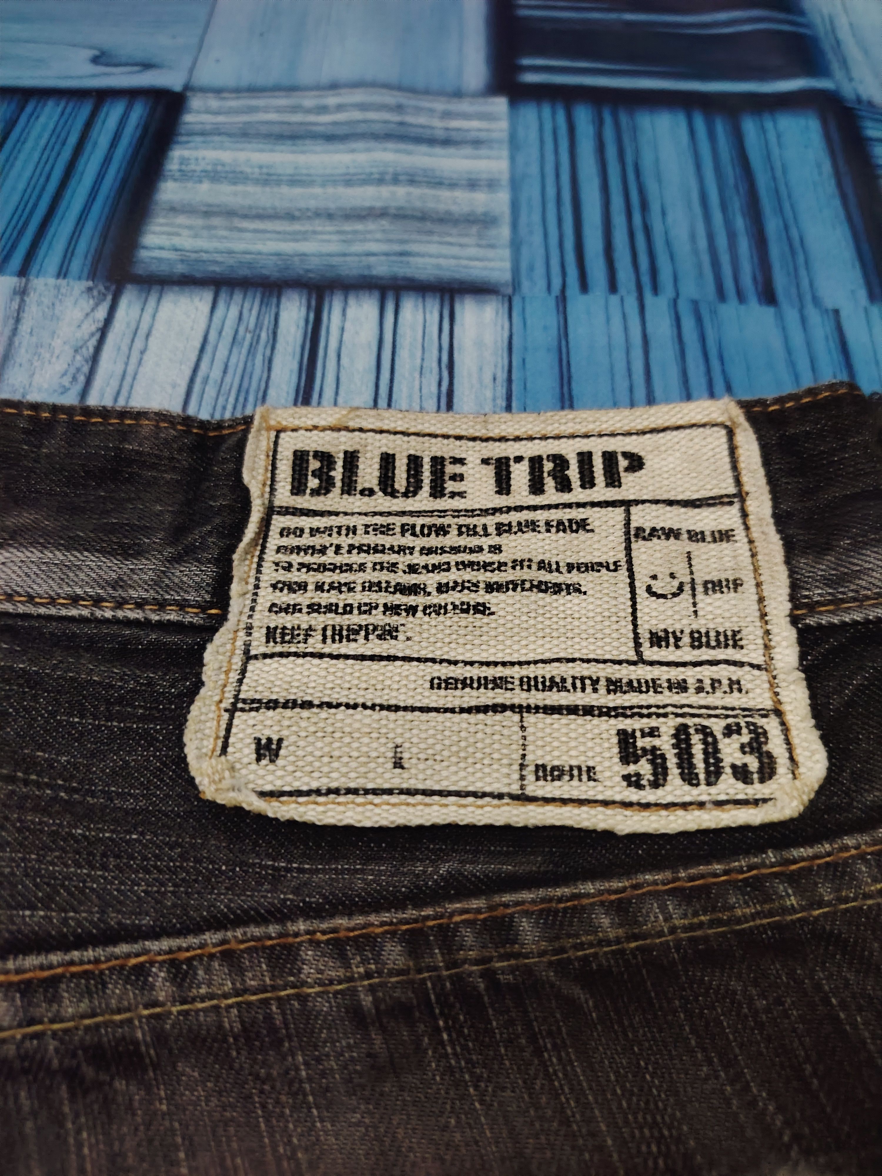 Who Decides War Japanese Edwin 503 Blue Trip Flared Jeans Distressed Jeans Size US 30 / EU 46 - 18 Thumbnail