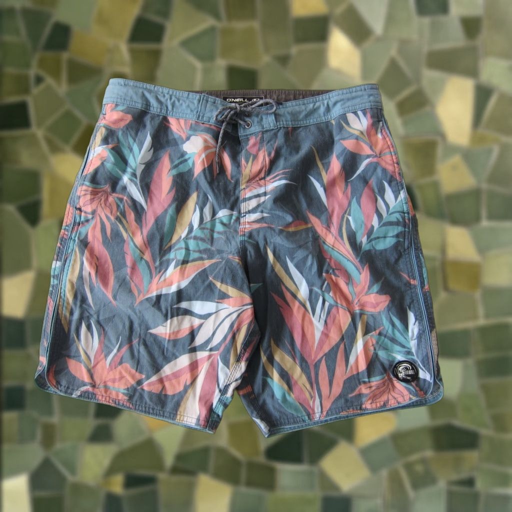 O'Neill O'NEILL Cruzers Blue Pink Floral Swim Surf Beach Cargo Board Shorts Men 34 Size US 34 / EU 50 - 1 Thumbnail