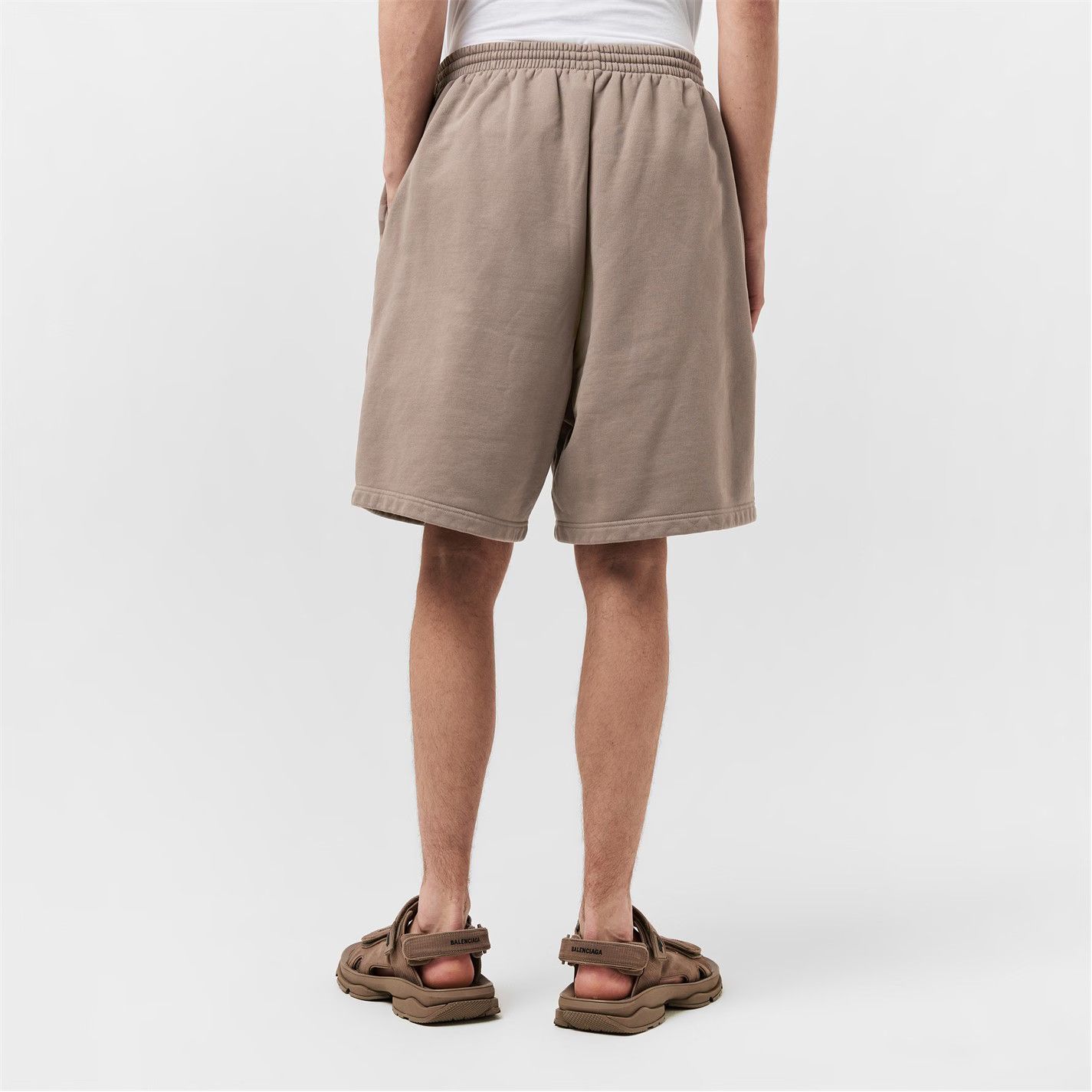 Balenciaga o1g2r1mq0226 Contemporary Fit Fleece Jogger Shorts In Taupe Size US 30 / EU 46 - 4 Thumbnail