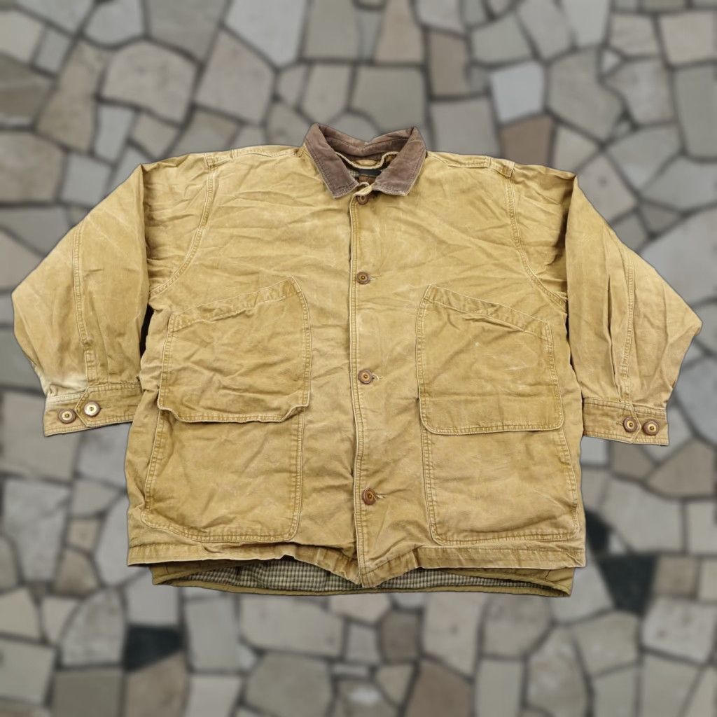 Eddie Bauer VINTAGE Eddie Bauer Coat XL Canvas Barn Insulated Down Liner Removable Lining Cotton Beig e Overcoat Men Size US XL / EU 56 / 4 - 1 Thumbnail
