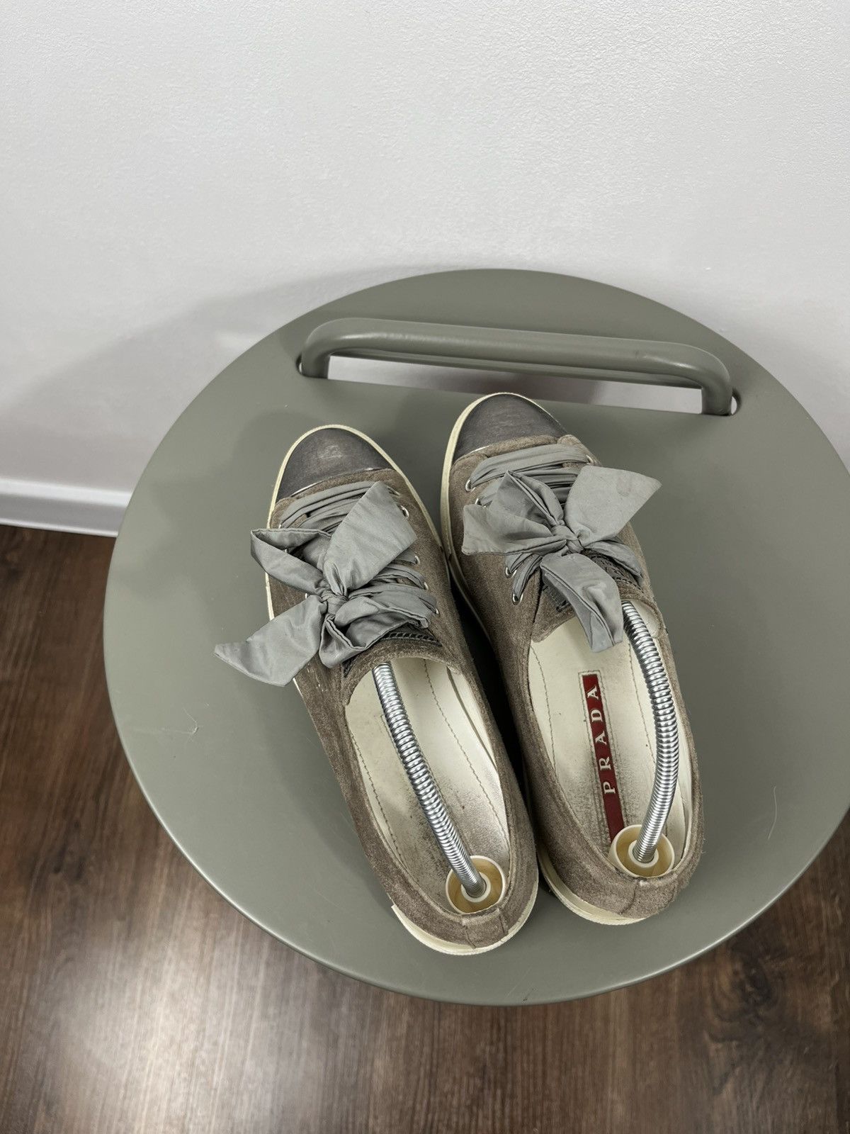 Prada Prada Suede Sneakers Bow Laces Cap Toe Women’s Size 36 Size US 6 / IT 36 - 10 Thumbnail