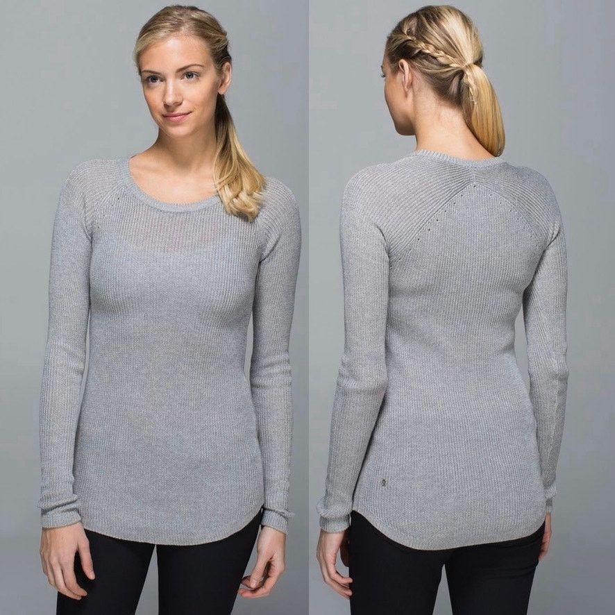 Lululemon Lululemon Cabin Yogi Heather Gray Pullover Sweater Top Size S / US 4 / IT 40 - 8 Thumbnail
