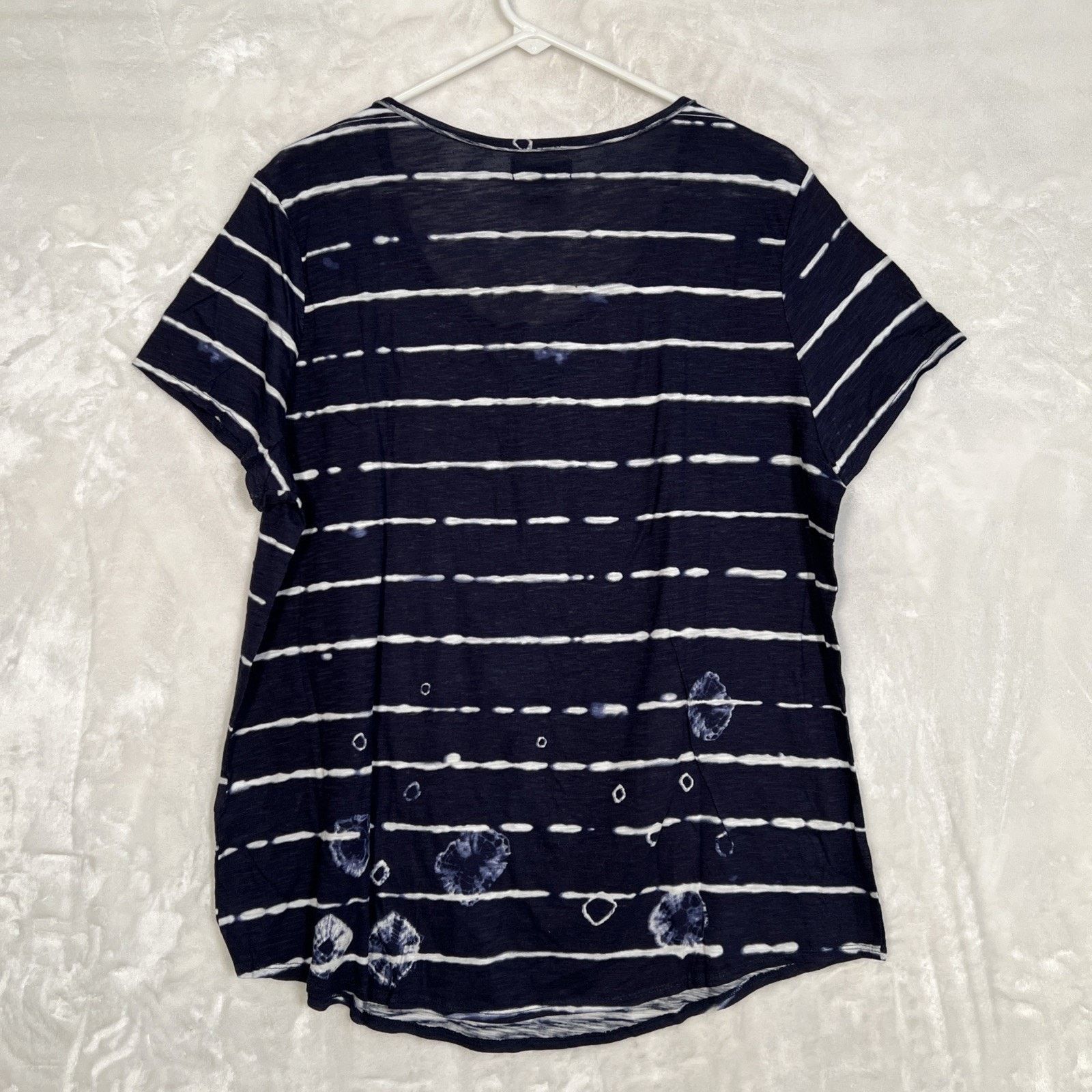 Lucky Brand Lucky Brand Live in Love Blouse 2X Embroidered Striped Blue Size XXL / US 16-18 / IT 52-54 - 12 Thumbnail