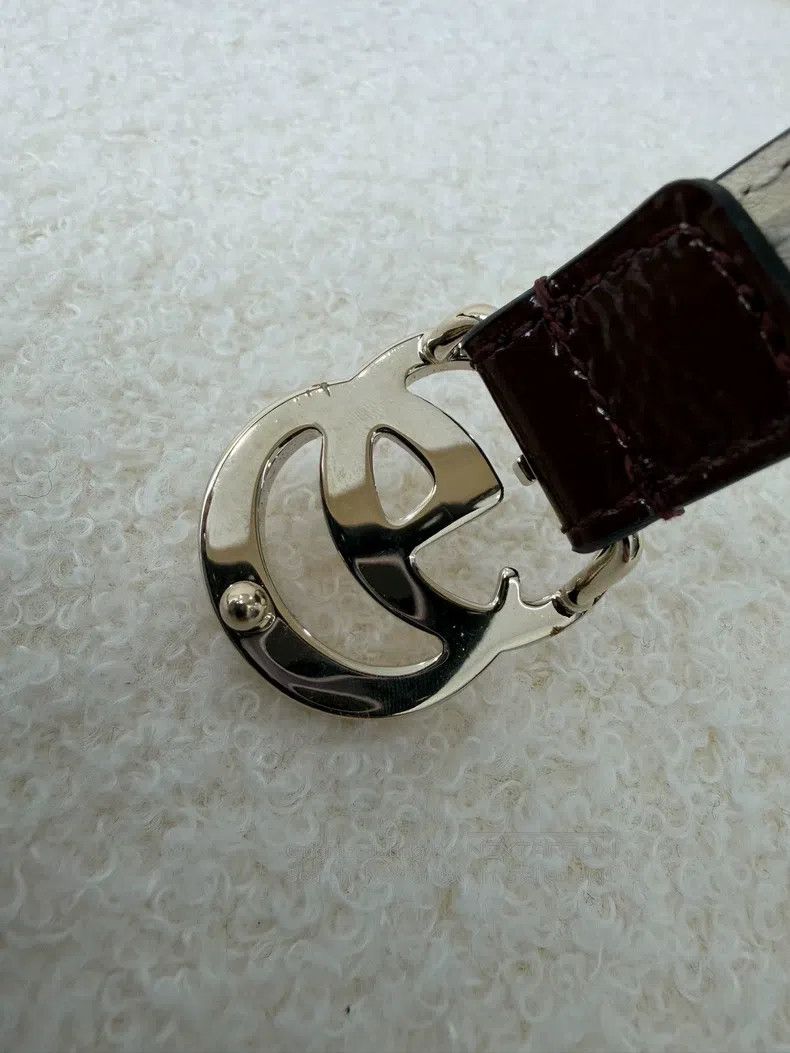 Gucci Gucci Size80 Patent leather vintage burgundy patent leather Size ONE SIZE - 4 Thumbnail