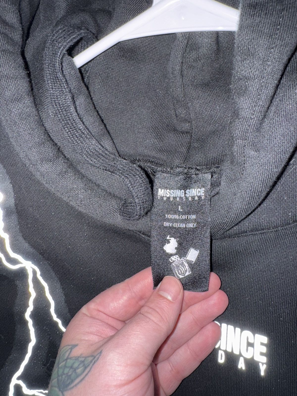 Missing Since Thursday Black and White Lightning Hoodie Size US L / EU 52-54 / 3 - 3 Thumbnail