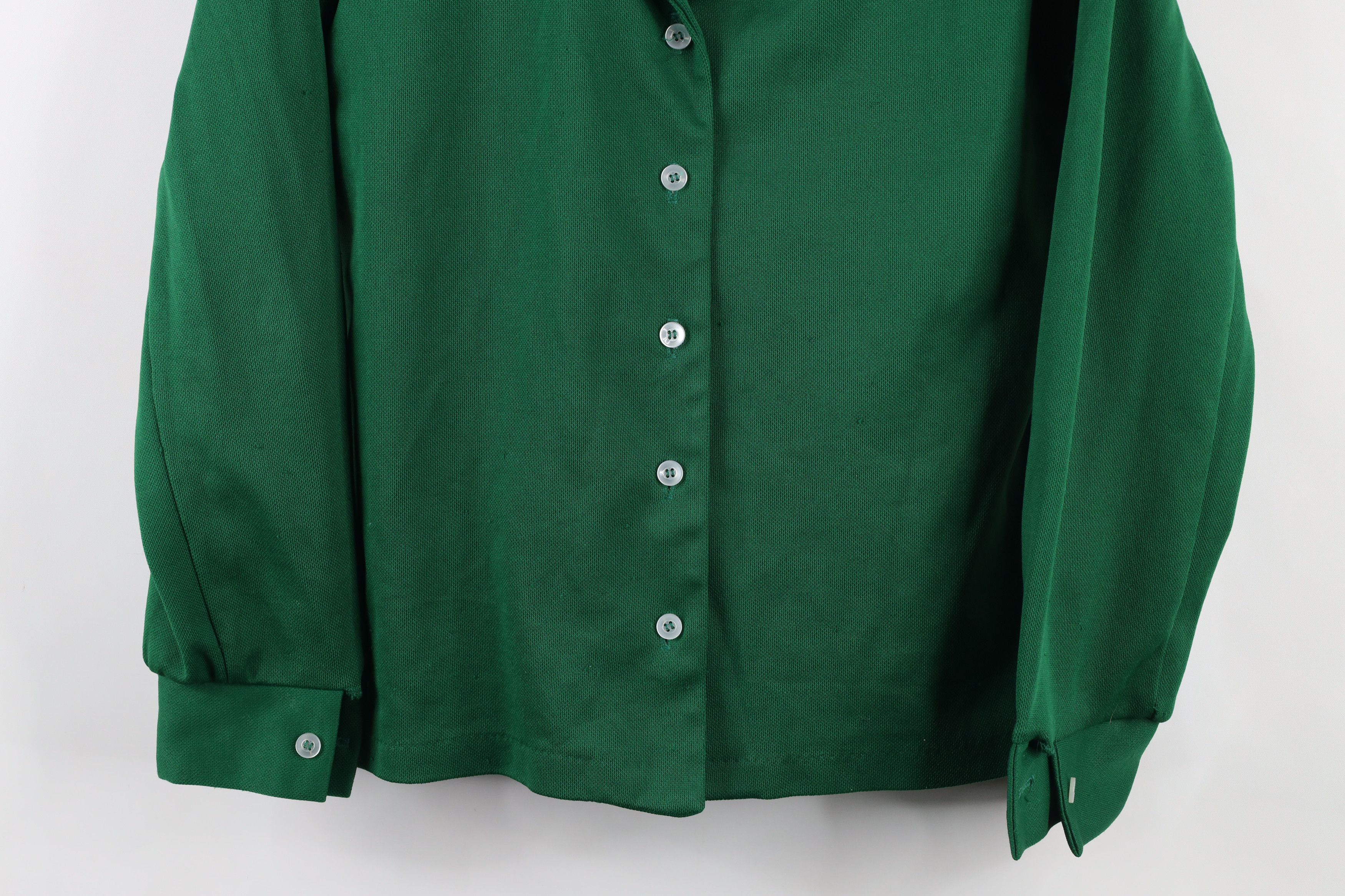 Vintage Vintage 70s Streetwear Knit Button Shirt Green USA Size L / US 10 / IT 46 - 3 Thumbnail