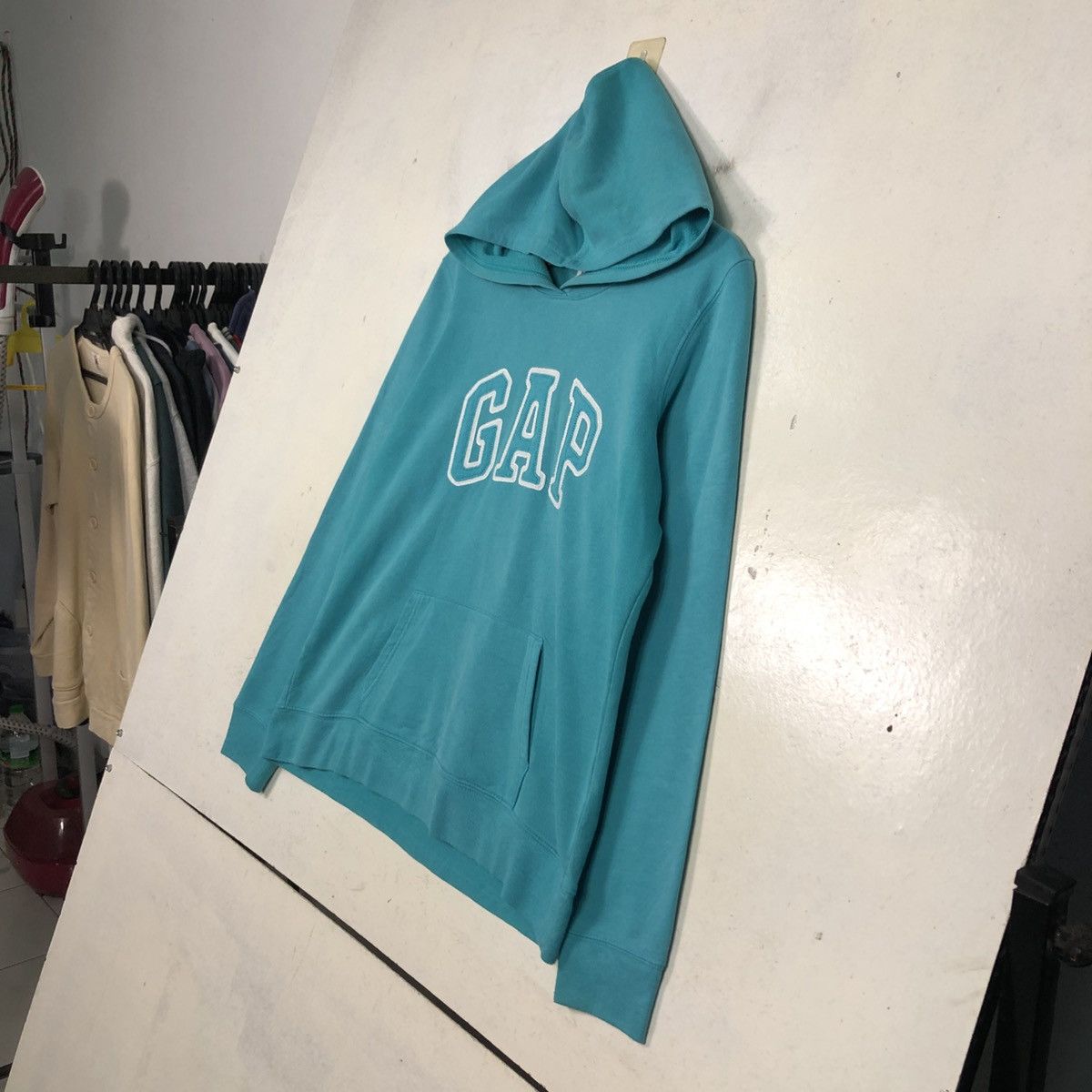 Japanese Brand 📌Vintage Hoodie Pull Over Gap Ocean Green Spell Out Size US L / EU 52-54 / 3 - 4 Thumbnail