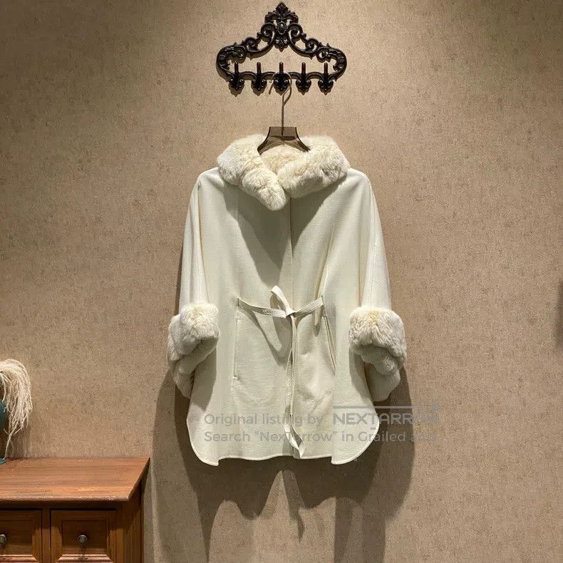Loro Piana Loro Piana Ivory Dragon Cat Collar Wool Overcoat Size M / US 6-8 / IT 42-44 - 1 Thumbnail