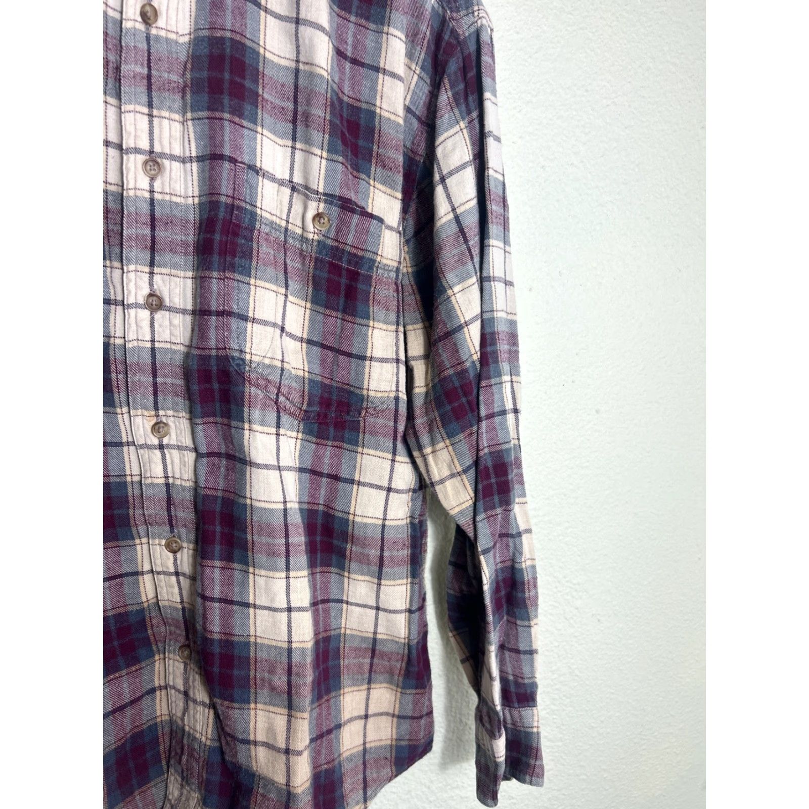 Eddie Bauer Eddie Bauer Mens Long Sleeve Flannel Shirt Purple Plaid M Size US M / EU 48-50 / 2 - 5 Thumbnail