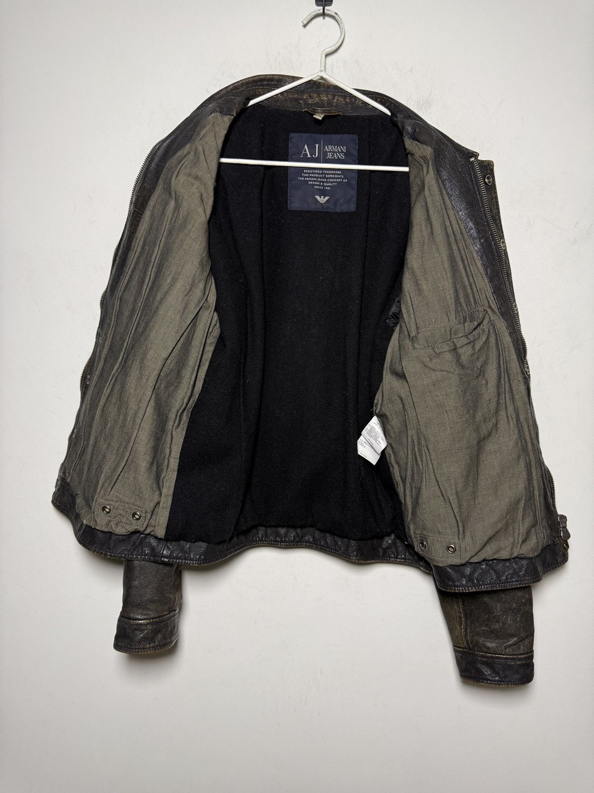 Giorgio Armani Vintage Armani Jeans leather trucker jacket Size US M / EU 48-50 / 2 - 9 Thumbnail