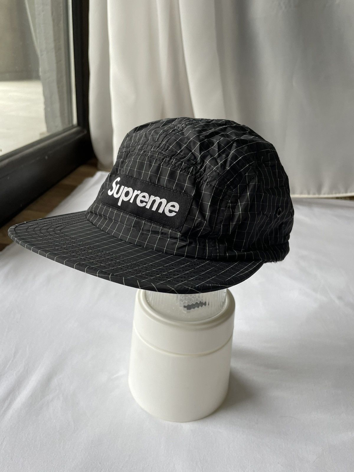 Supreme Supreme Contrast Ripstop Camp Cap Black SS18 Grailed