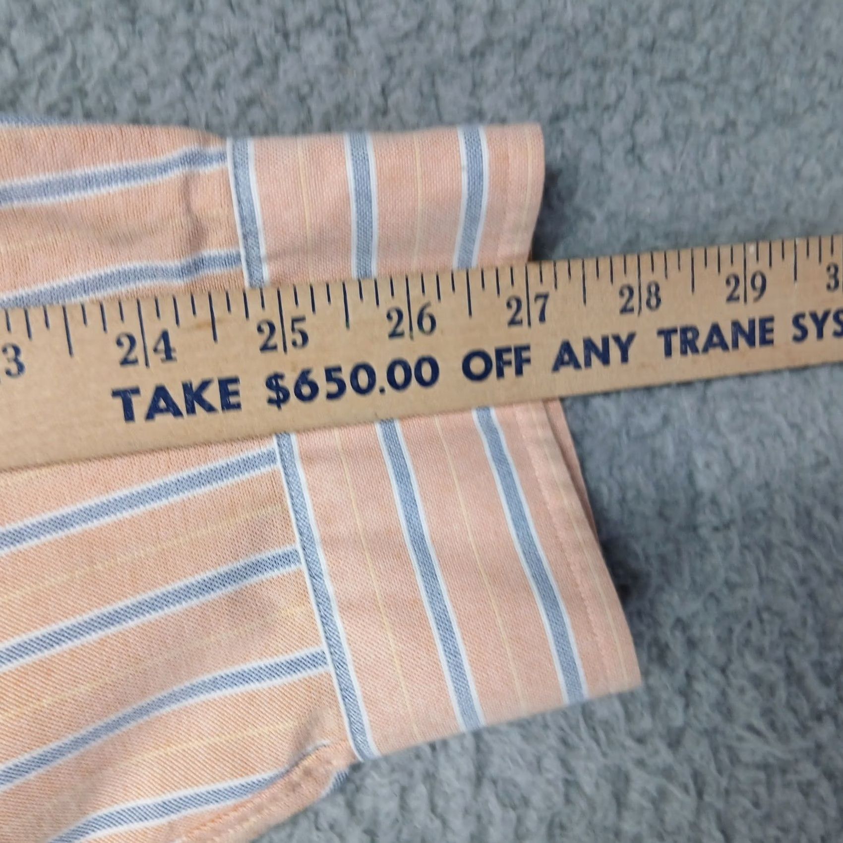 Ralph Lauren Polo Ralph Lauren Dress Shirt Classic Fit Men's 18 36/37 Orange Blue Stripe Button-Down Long Sleeve Cotton 100% Size US XXL / EU 58 / 5 - 6 Thumbnail